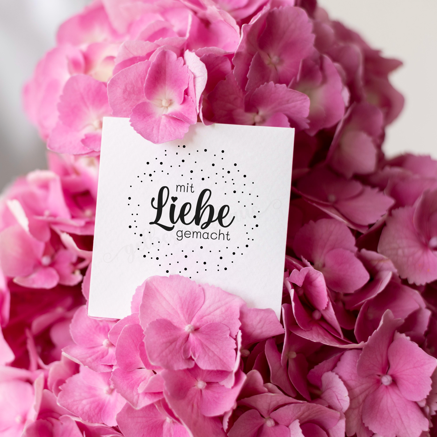 Konfetti-STEMPEL "mit Liebe gemacht"