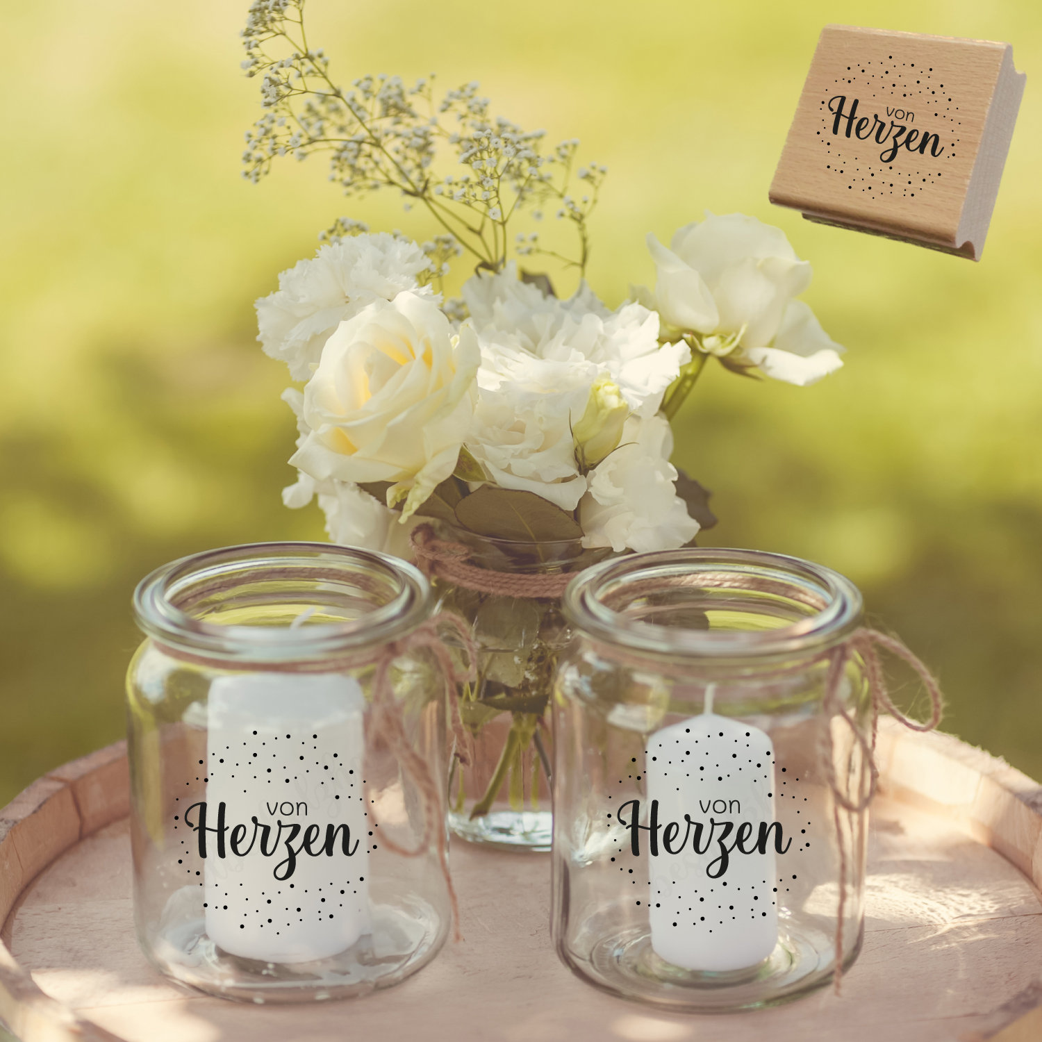 Konfetti-STEMPEL "von Herzen"