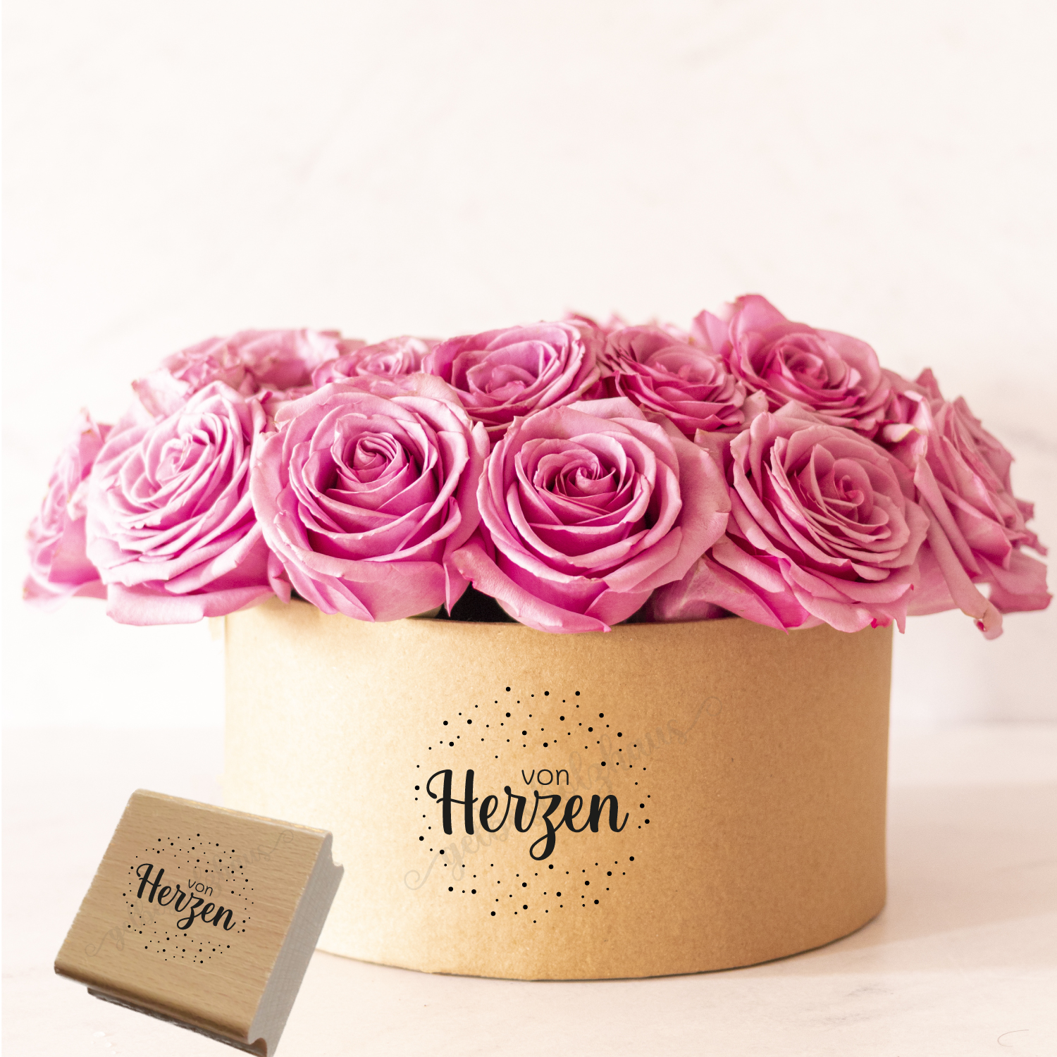 Konfetti-STEMPEL "von Herzen"