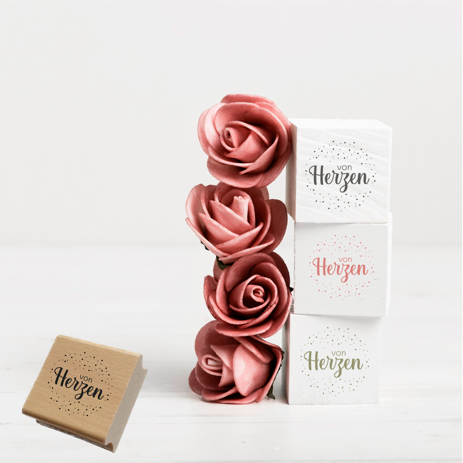 Konfetti-STEMPEL "von Herzen"