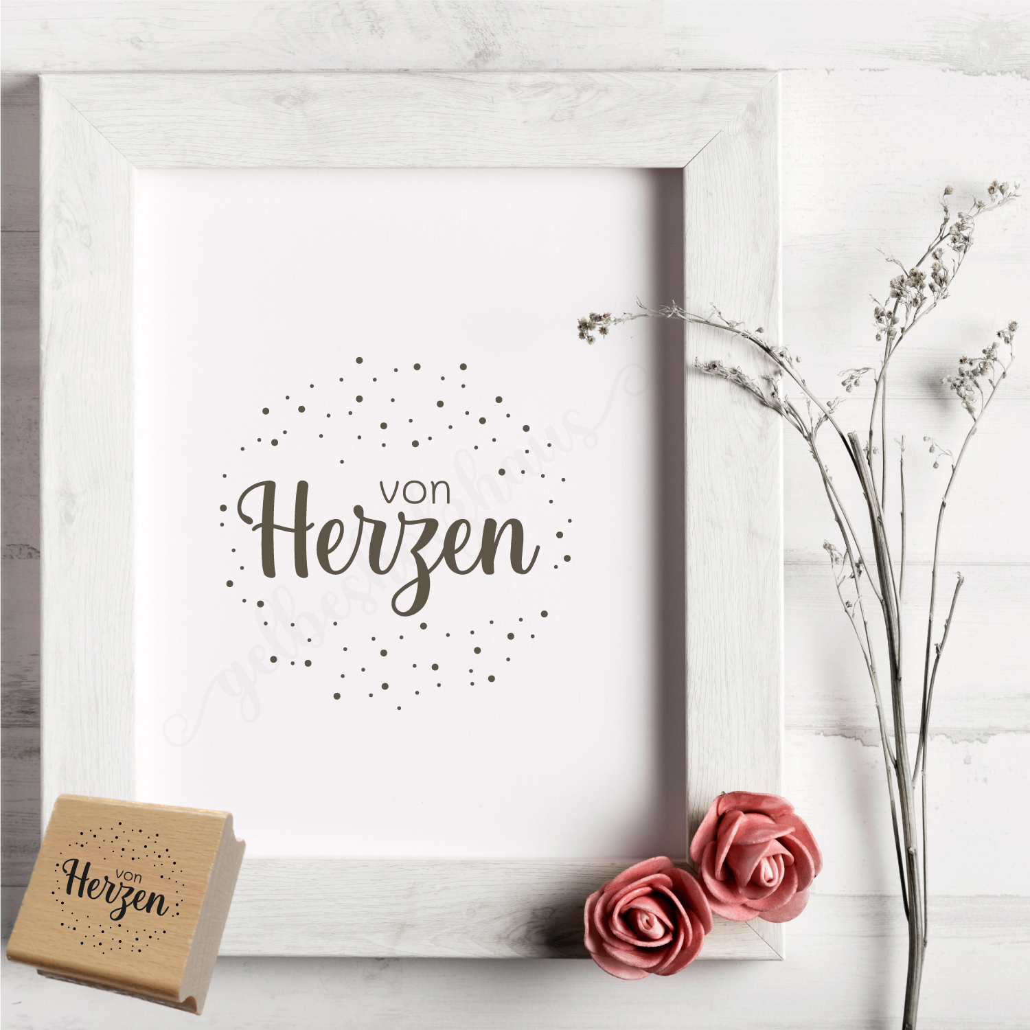 Konfetti-STEMPEL "von Herzen"