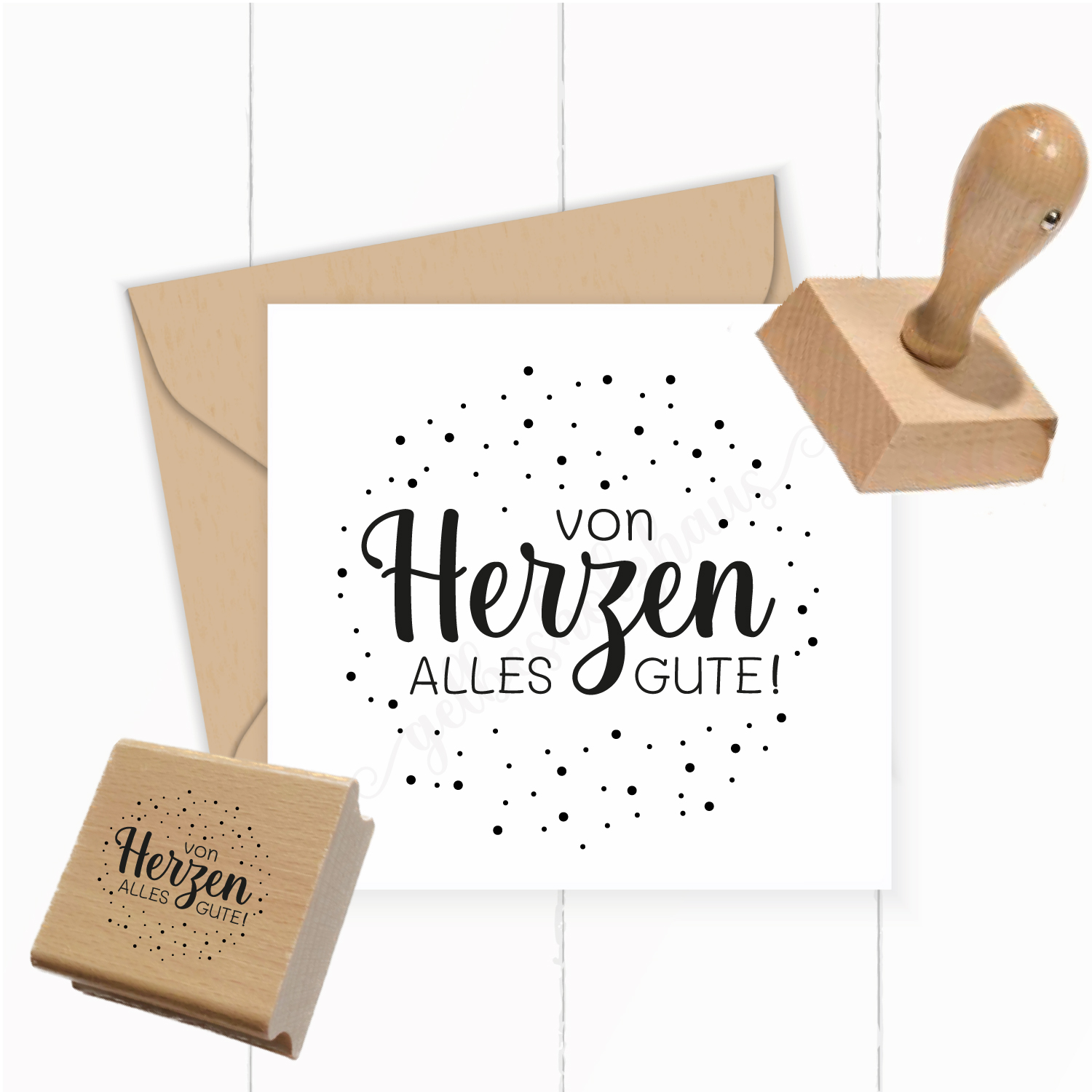 Konfetti-STEMPEL "von Herzen alles Gute!" - ST0204