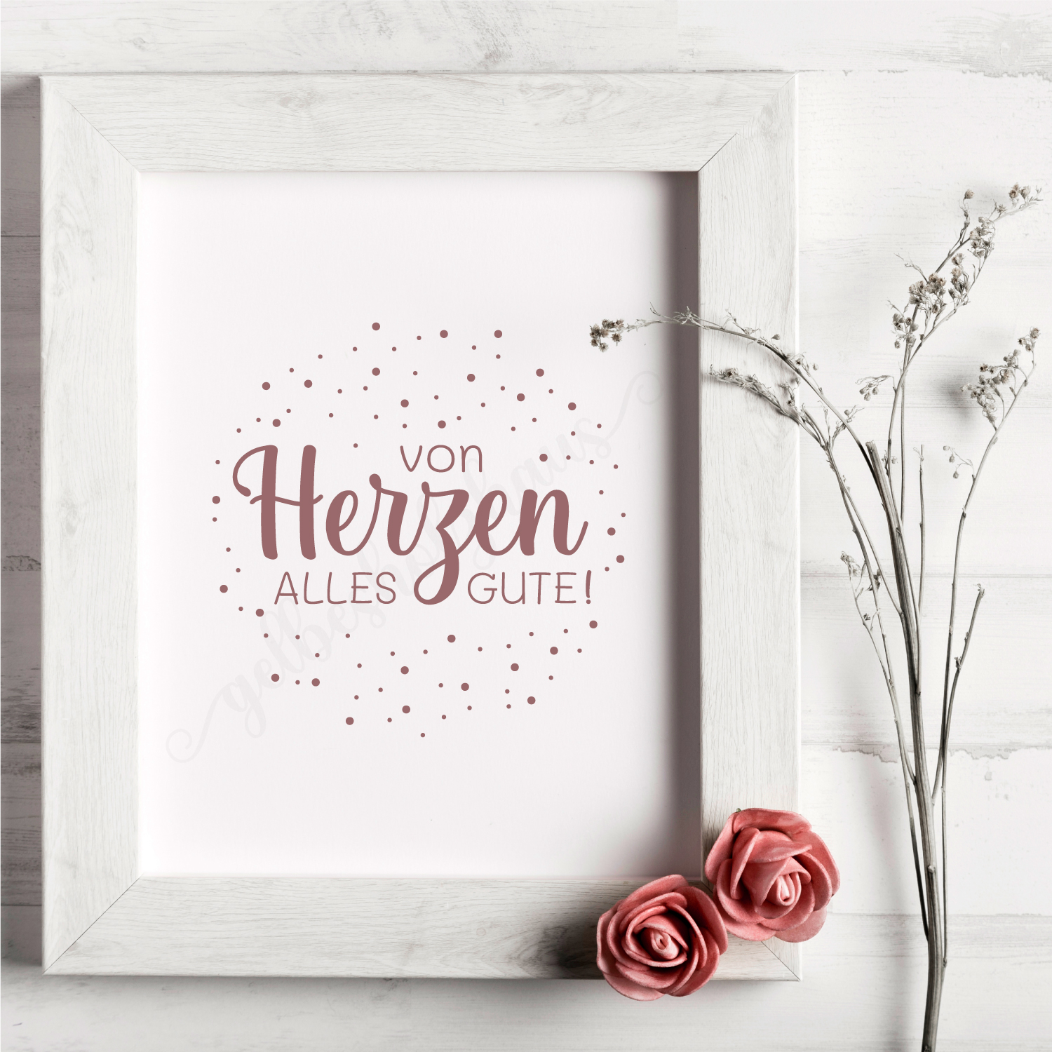 Konfetti-STEMPEL "von Herzen alles Gute!"