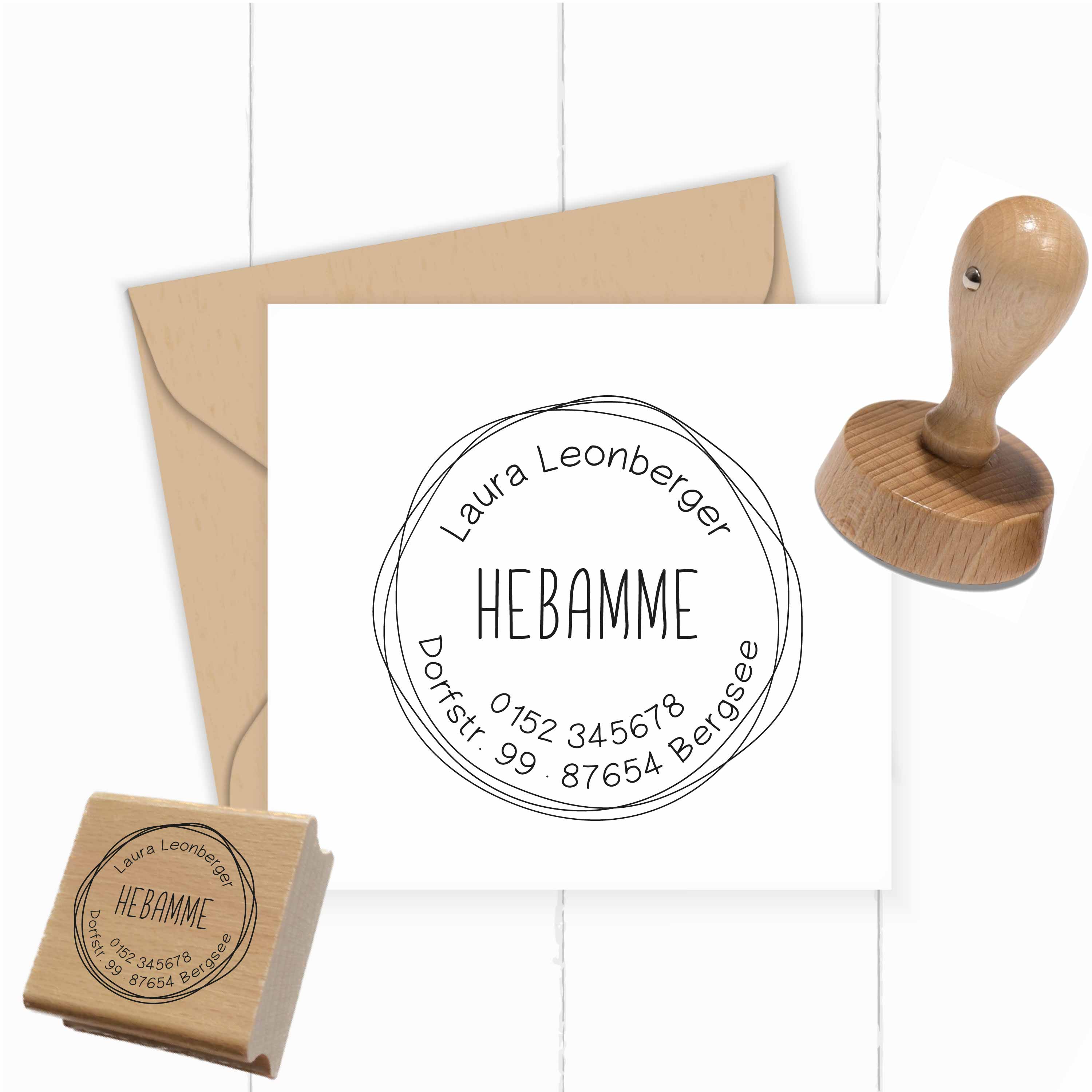 AdressSTEMPEL für Hebammen und Geburtshelfer "Kreis"