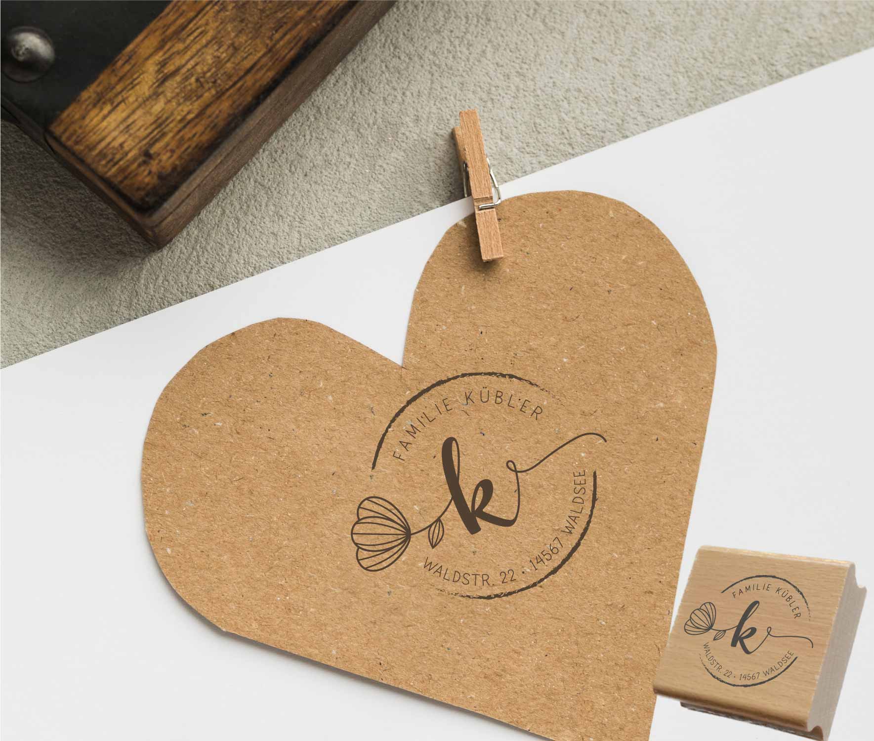 Personalisierter Adresstempel "Kübler" | 4–10 cm 