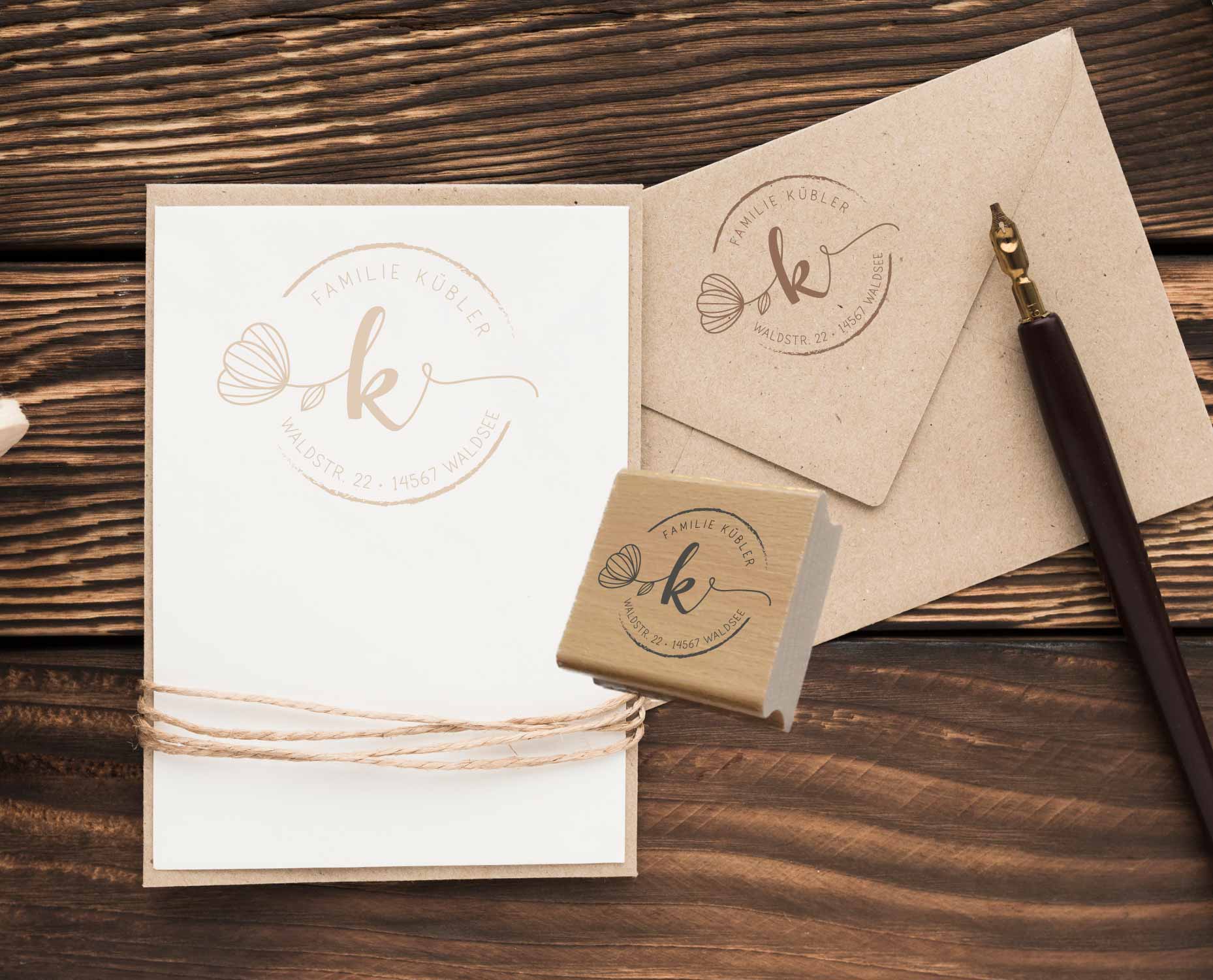 Personalisierter Adresstempel "Kübler" | 4–10 cm 
