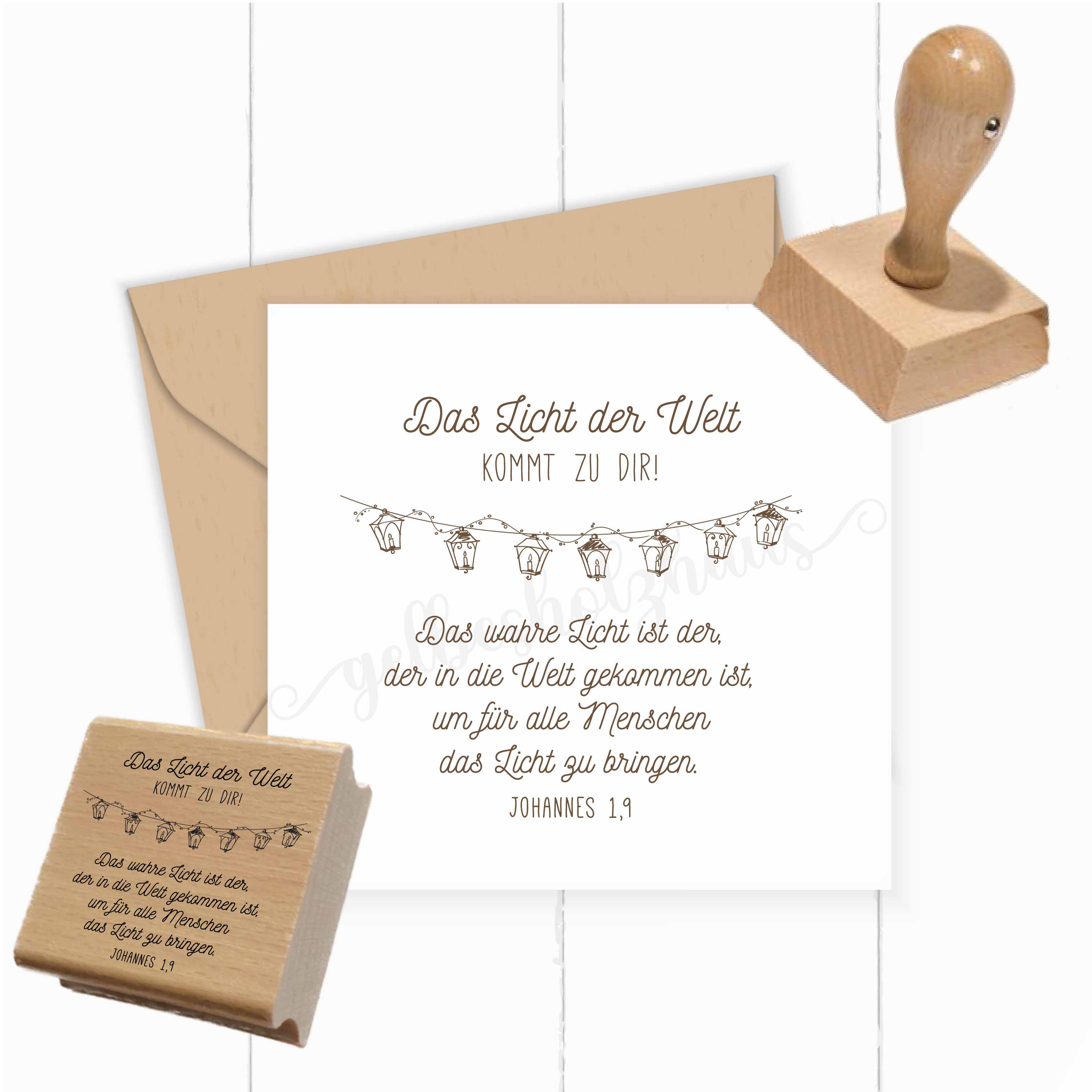 Weihnachts STEMPEL "Das Licht der Welt - Johannes 1,9"