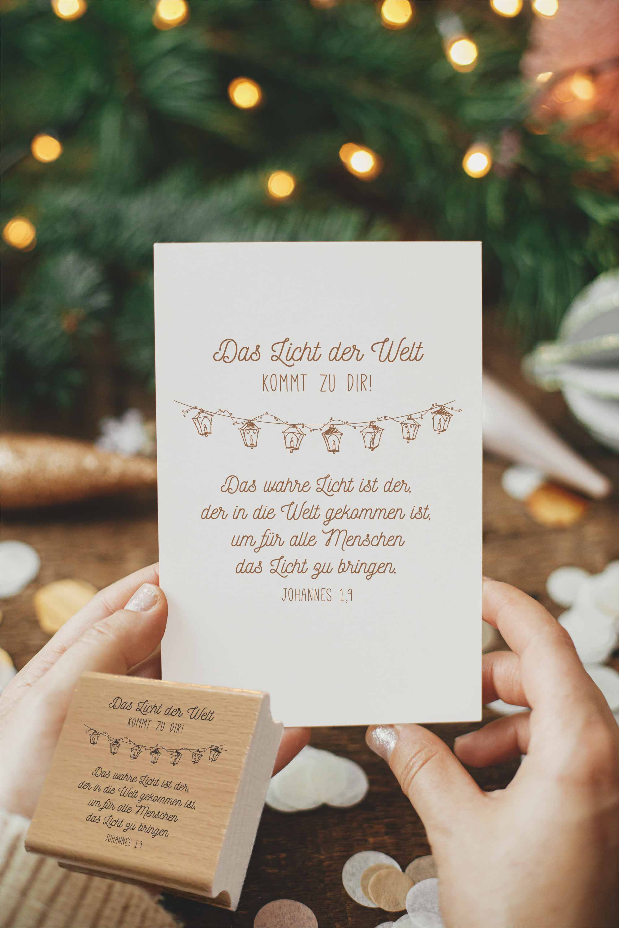 Weihnachts STEMPEL "Das Licht der Welt - Johannes 1,9"