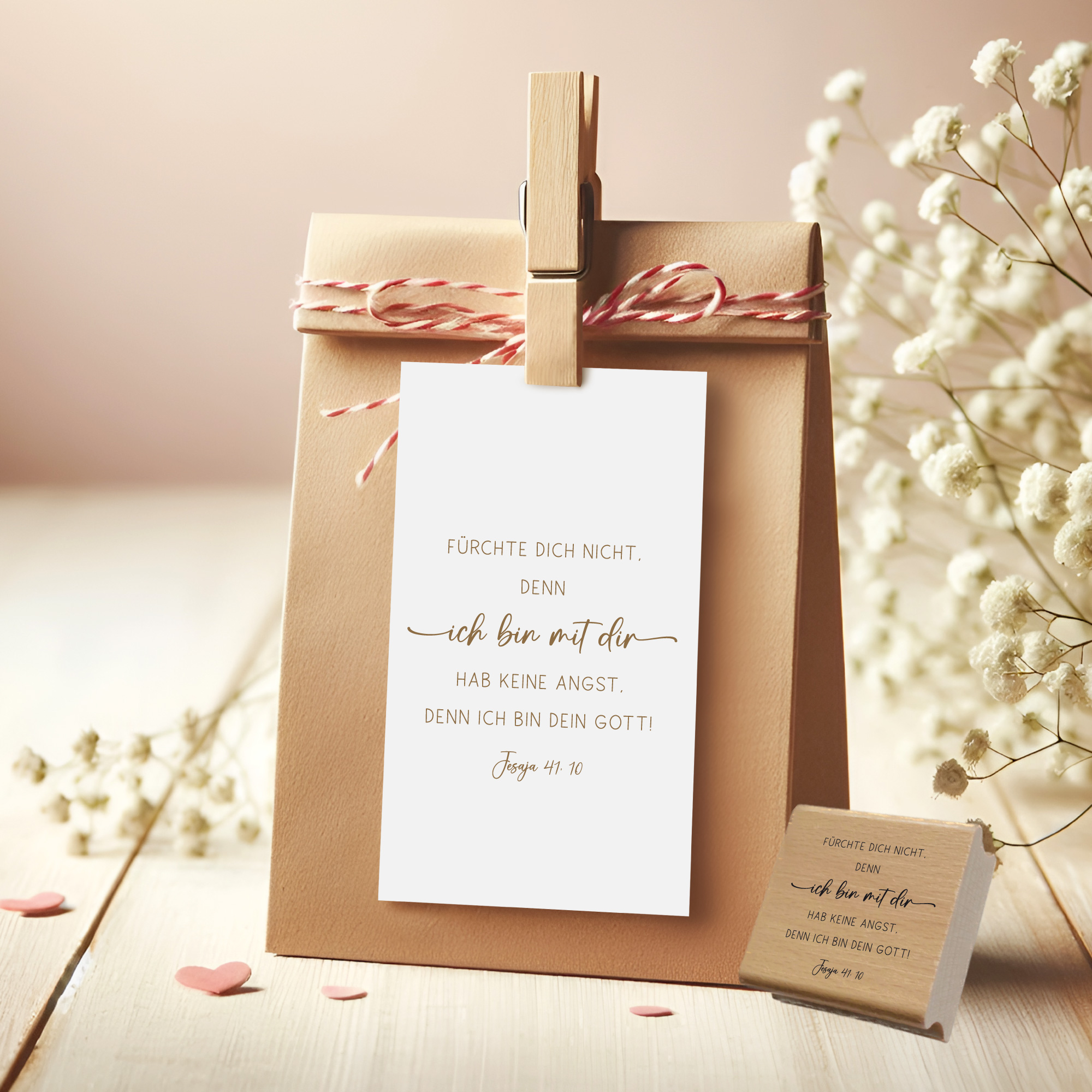Stempel Jahreslosung 2027 "Fürchte dich nicht, denn ich bin mit dir" Jesaja 41,10