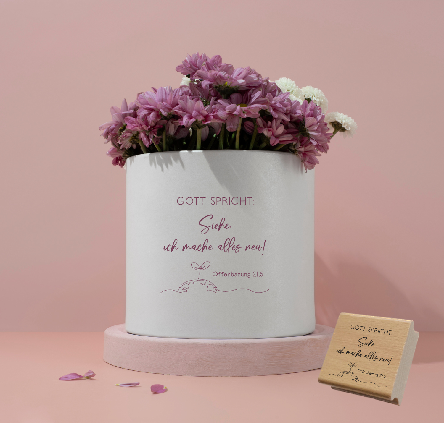 Stempel Jahreslosung 2026 "Gott spricht: Siehe, ich mache alles neu!" Erde