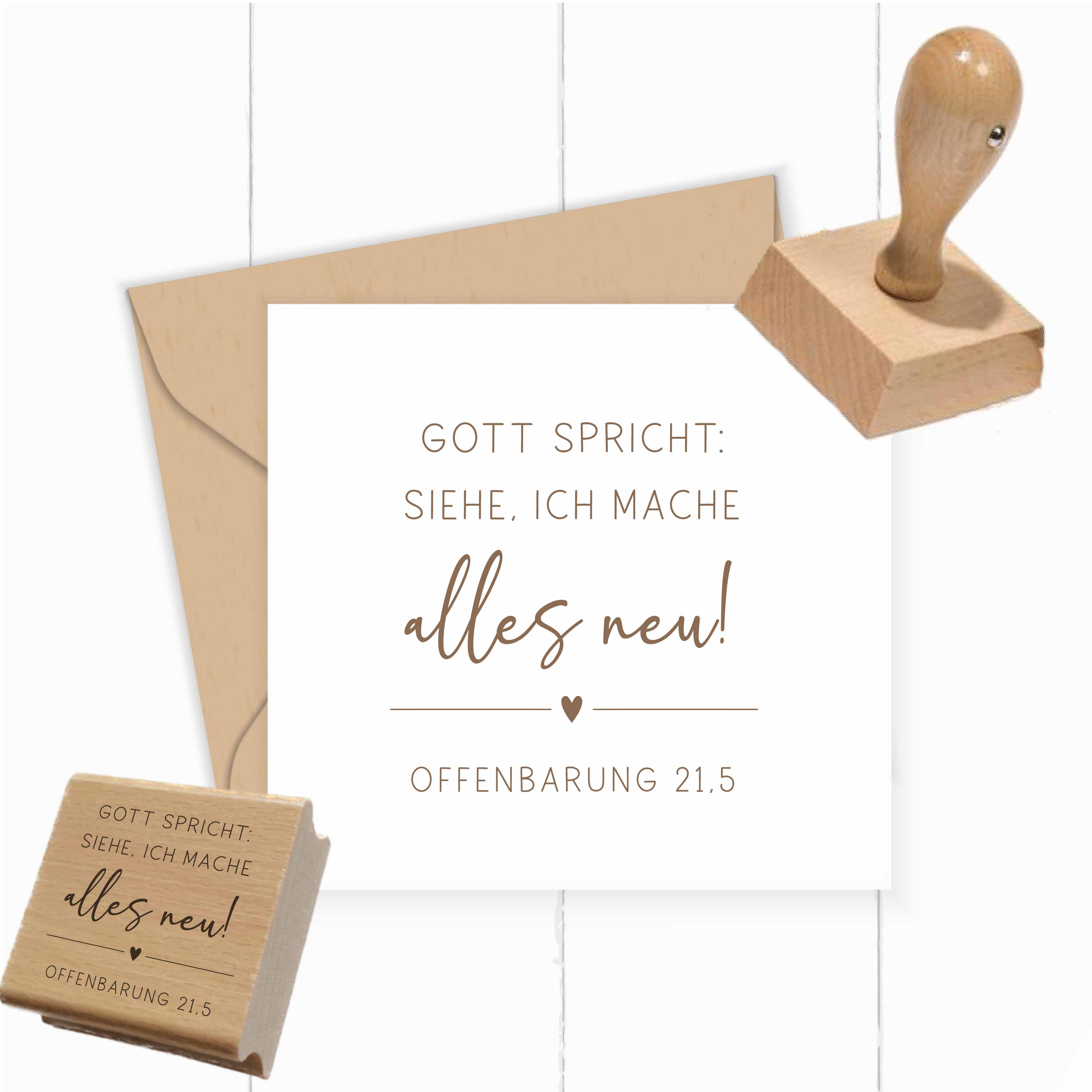 Stempel Jahreslosung 2026 "Gott spricht: Siehe, ich mache alles neu!" Herz - ST0362
