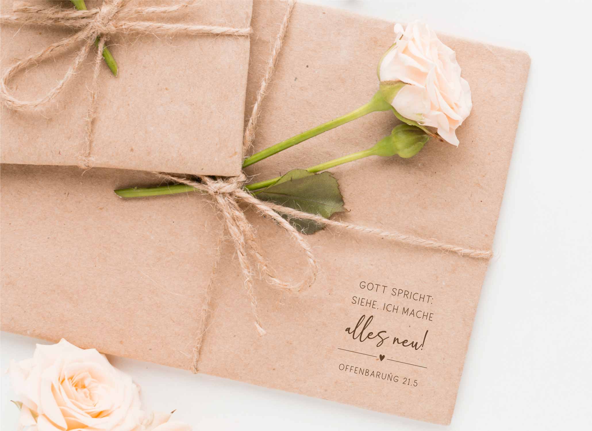 Stempel Jahreslosung 2026 "Gott spricht: Siehe, ich mache alles neu!" Herz