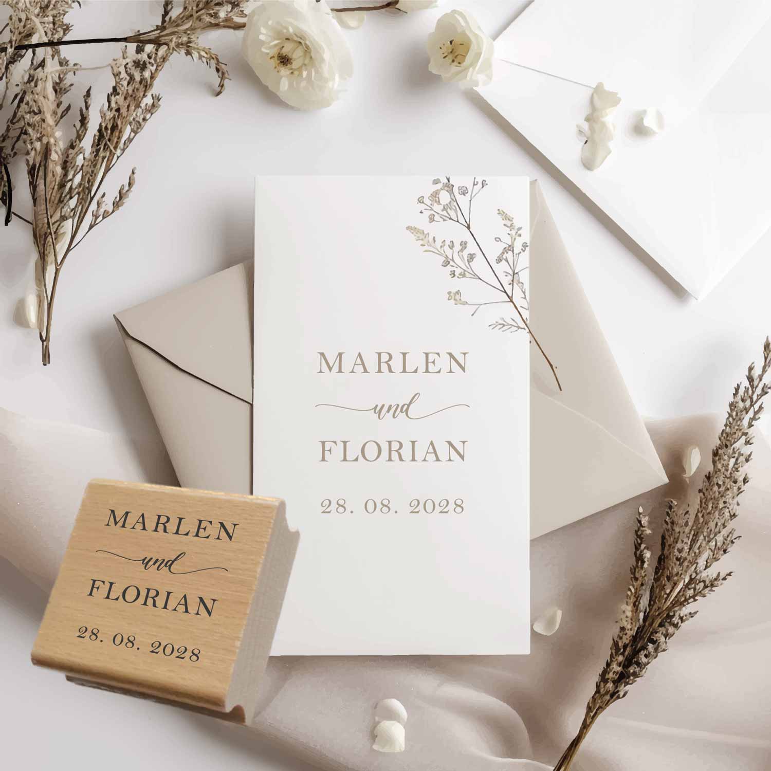 Personalisierter Hochzeits-STEMPEL "Marlen"