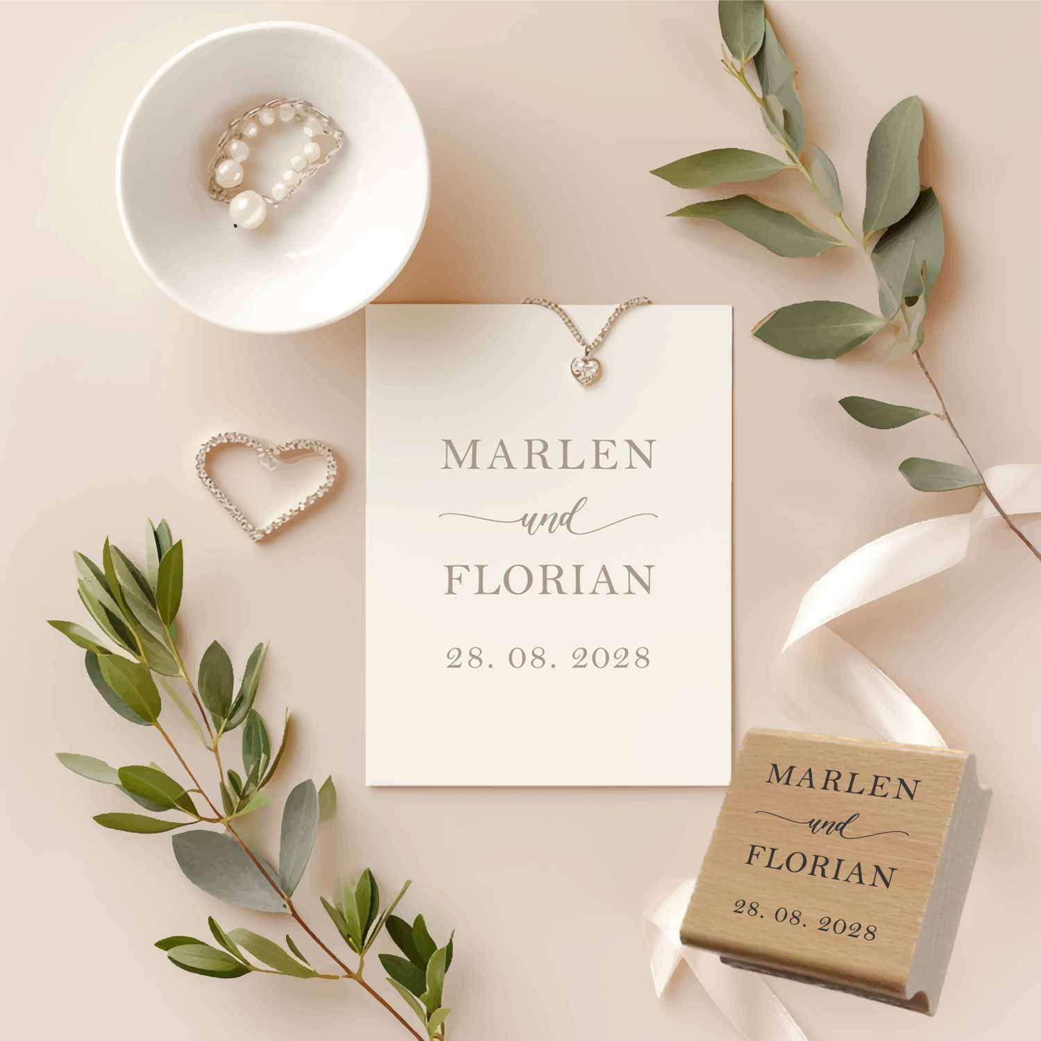 Personalisierter Hochzeits-STEMPEL "Marlen"