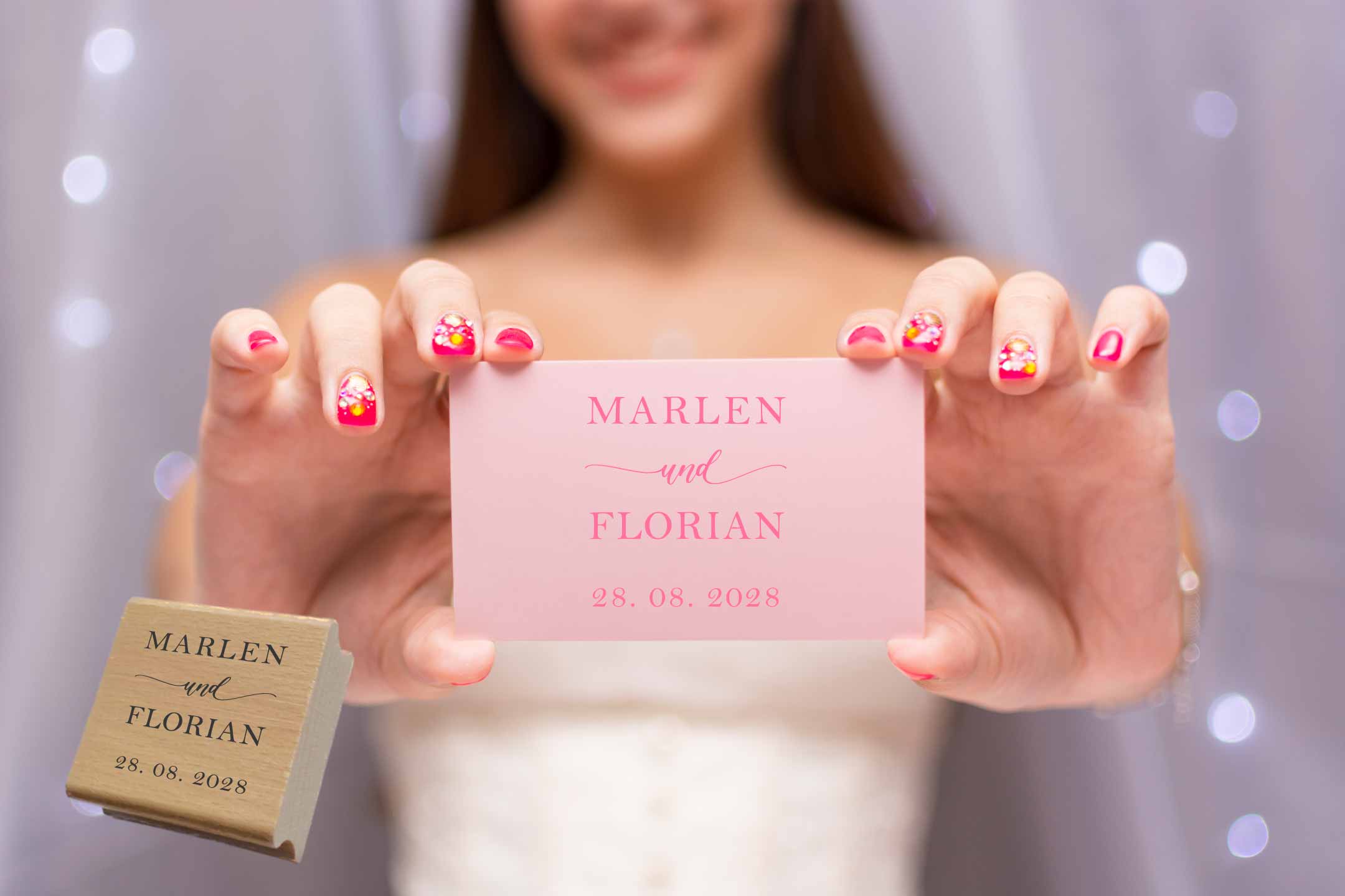 Personalisierter Hochzeits-STEMPEL "Marlen"