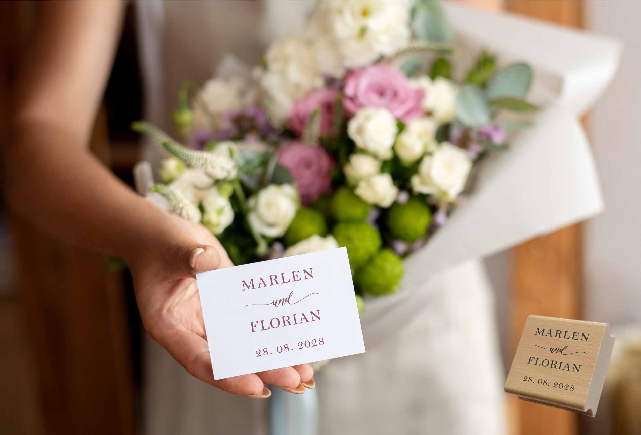 Personalisierter Hochzeits-STEMPEL "Marlen"