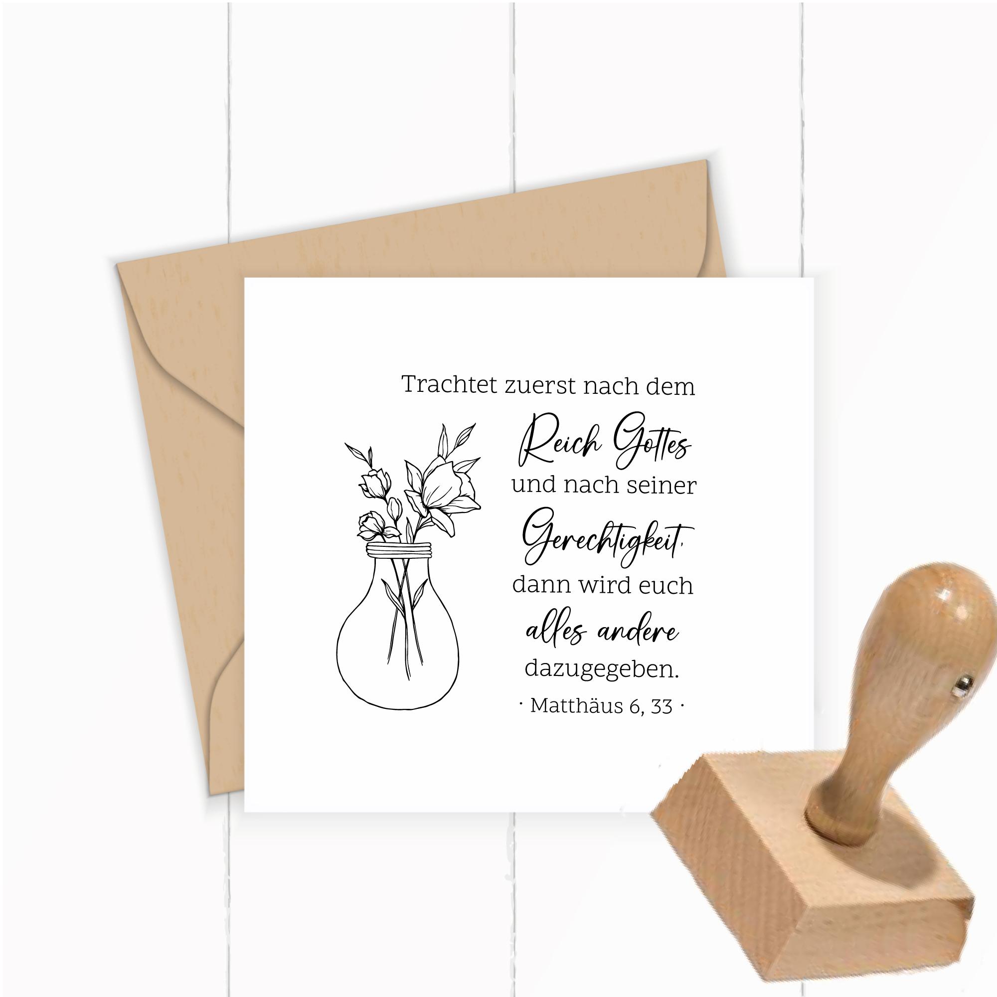 Bibelversstempel Trachtet zuerst nach dem Reich Gottes - Matthäus 6,33