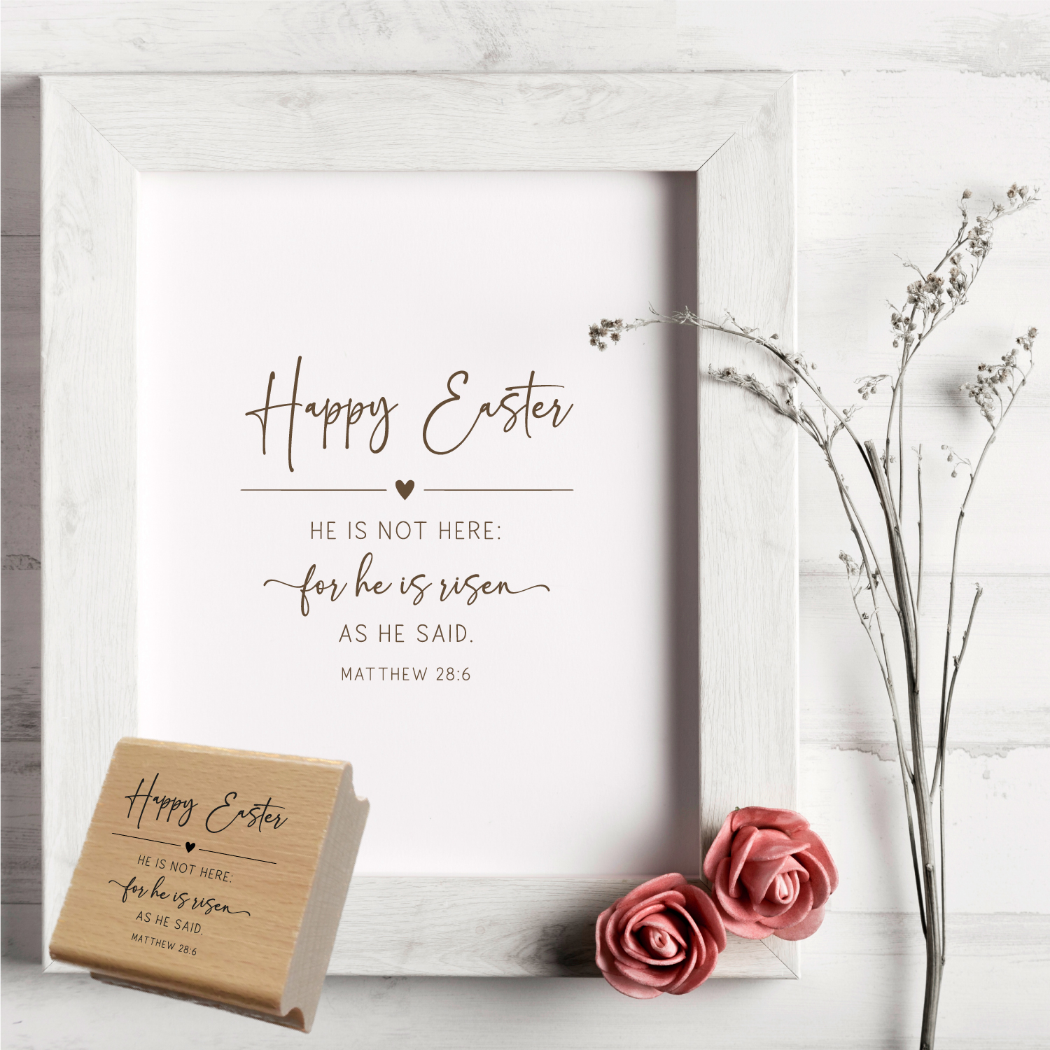 Happy Easter STEMPEL "He is not here: for he is risen" Matthew 28:6