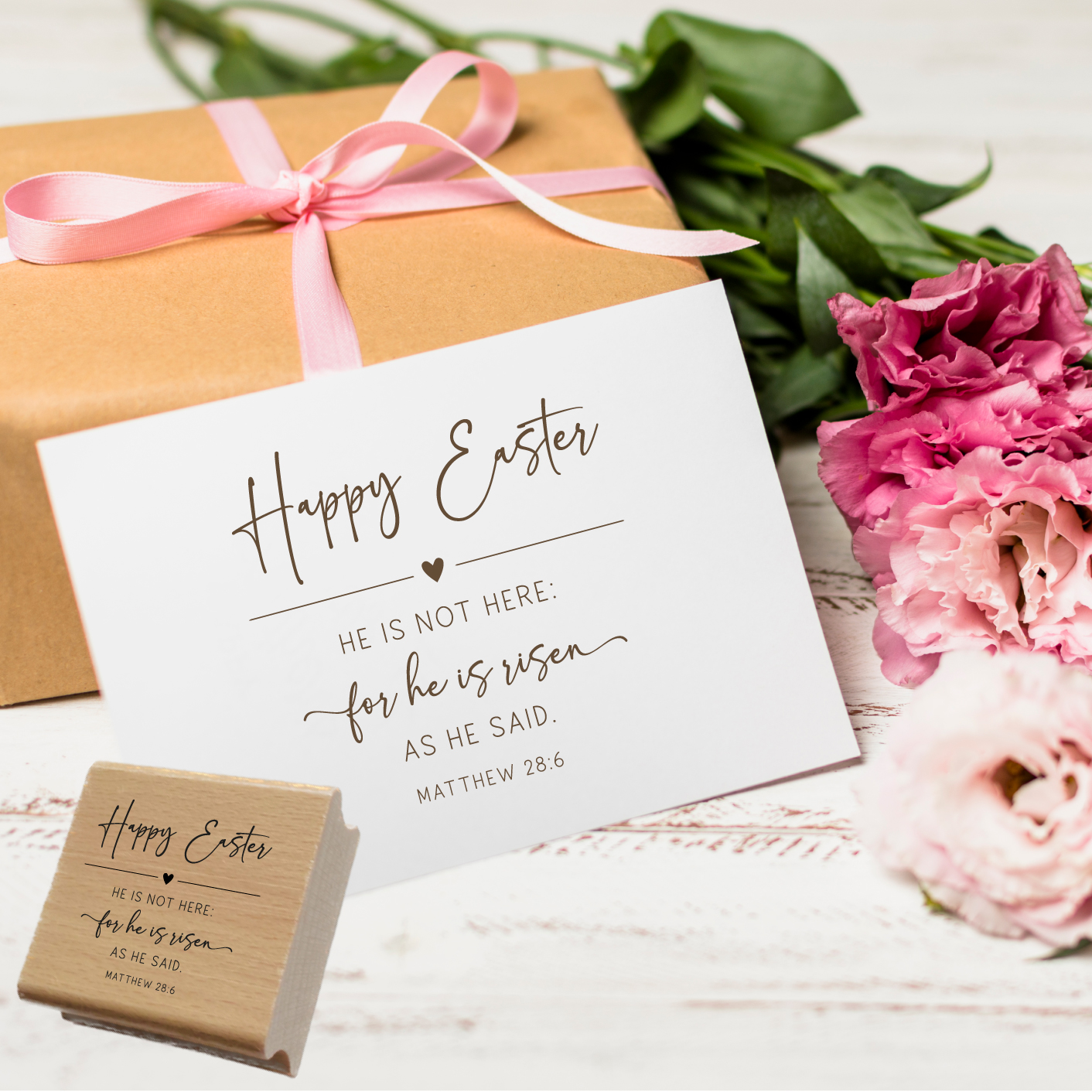 Happy Easter STEMPEL "He is not here: for he is risen" Matthew 28:6