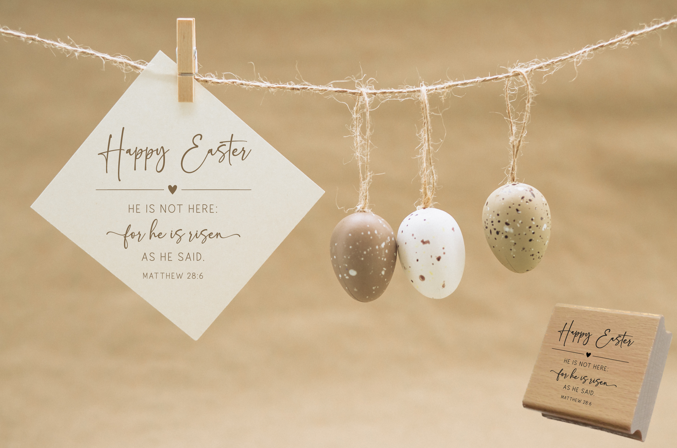 Happy Easter STEMPEL "He is not here: for he is risen" Matthew 28:6