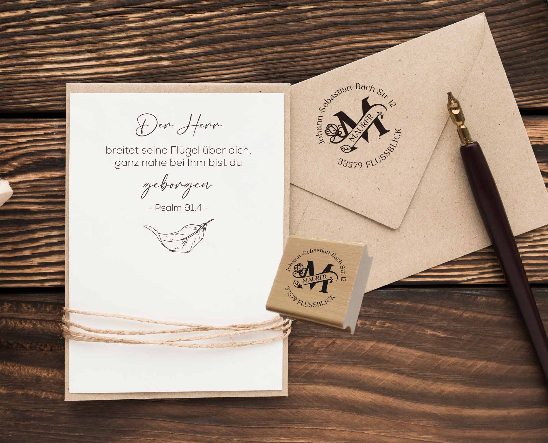 Personalisierter Adresstempel "Maurer" | 4–10 cm 