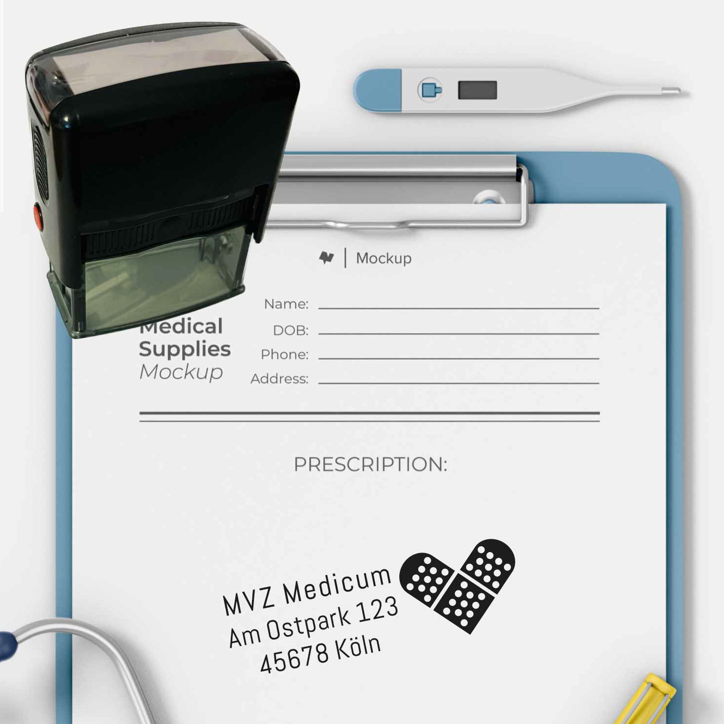 Praxisstempel | Arztstempel – passend für's Impfausweis-Feld