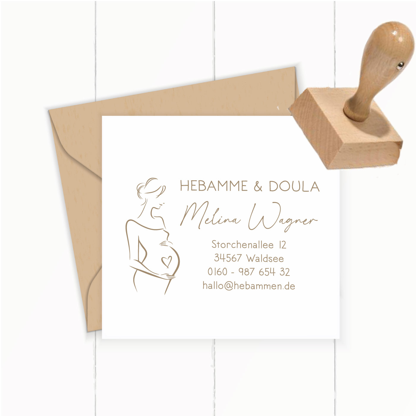 Adressstempel für Hebammen & Geburtshelfer "Melina" – personalisiert