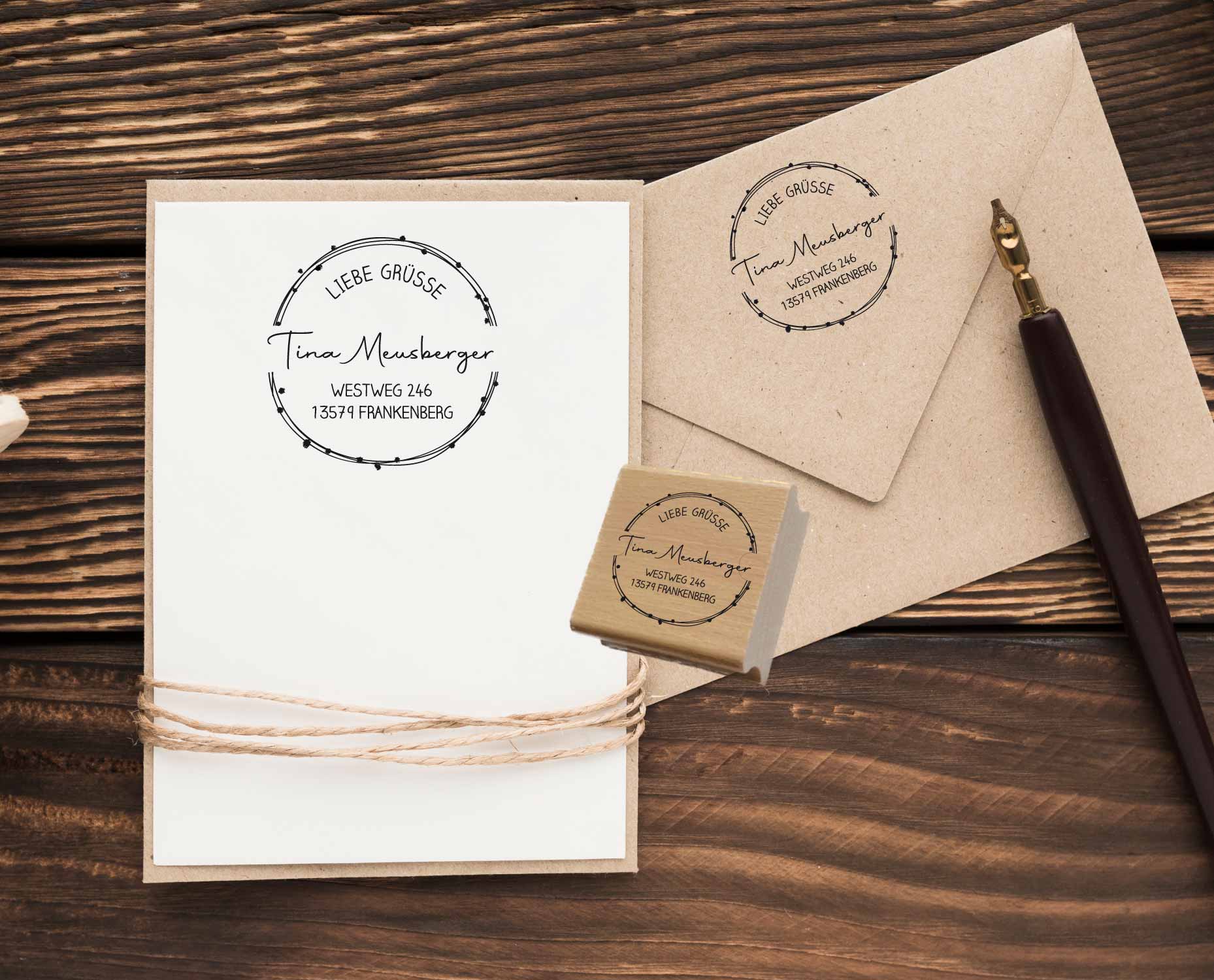 Personalisierter Adresstempel "Meusberger" | 4–10 cm 