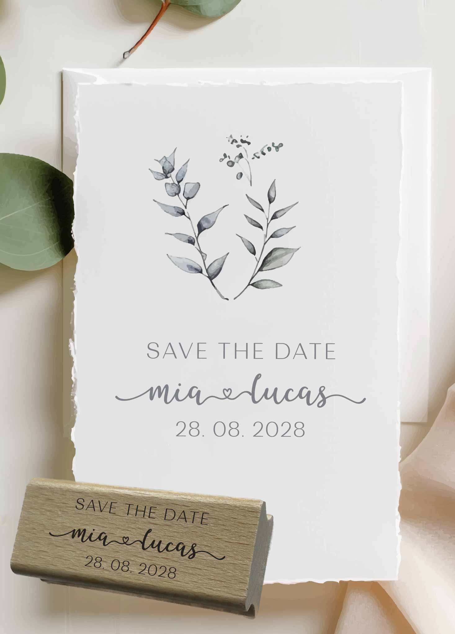 Personalisierter Hochzeits-STEMPEL "Mia"