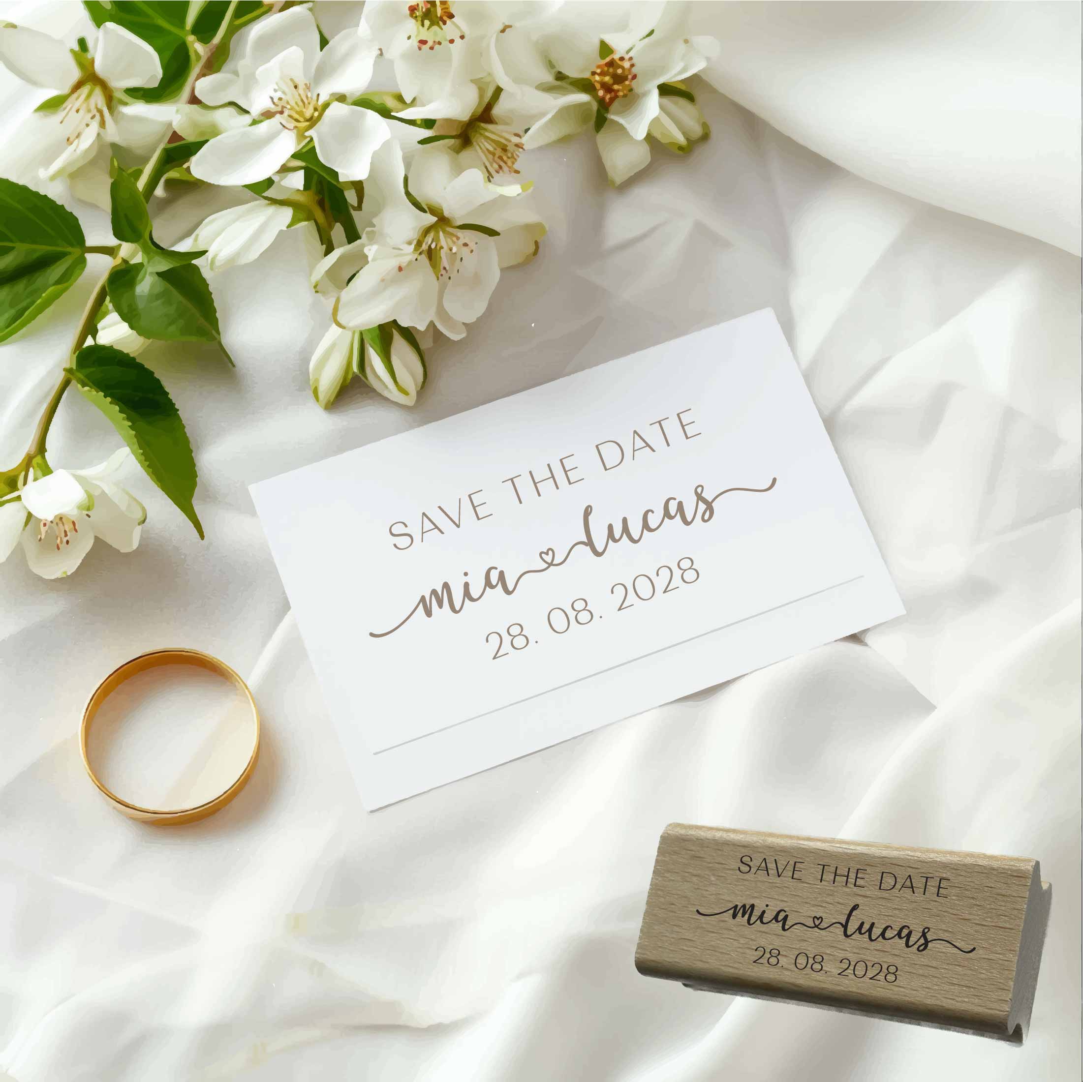 Personalisierter Hochzeits-STEMPEL "Mia"