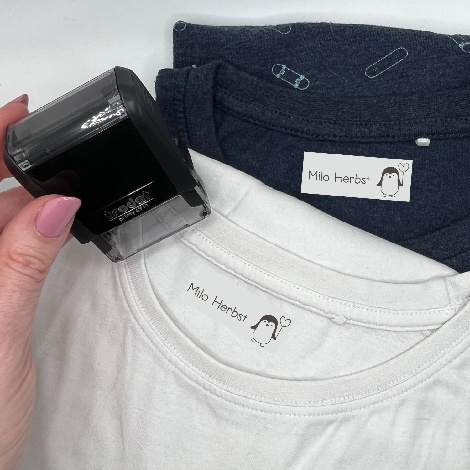 Dein personalisierter Textilstempel „Pinguin“ | 38 x 14 mm