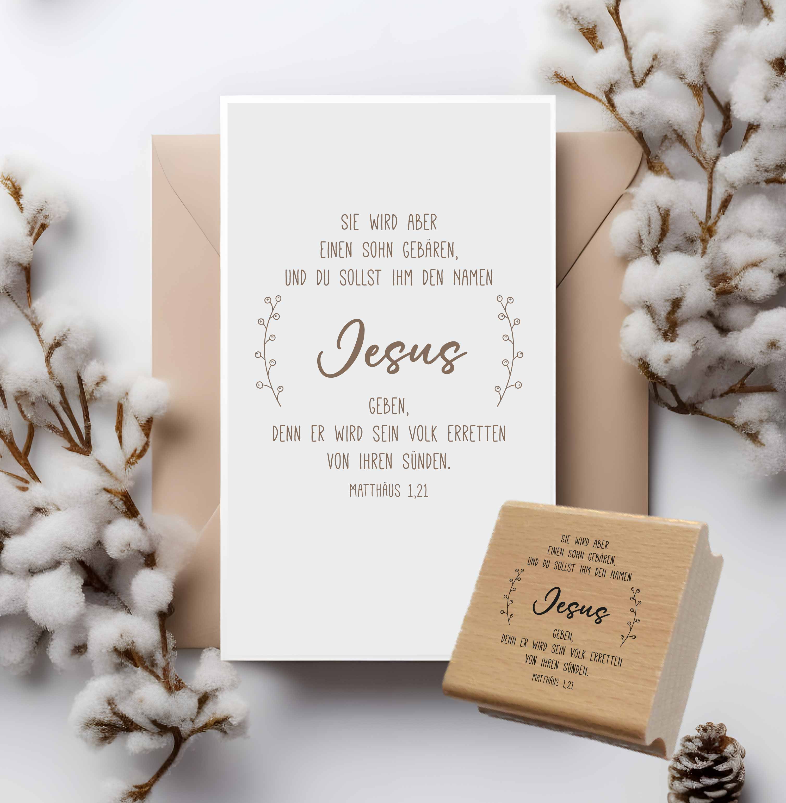 Weihnachts STEMPEL "Jesus - der Retter - Matthäus 1,21"