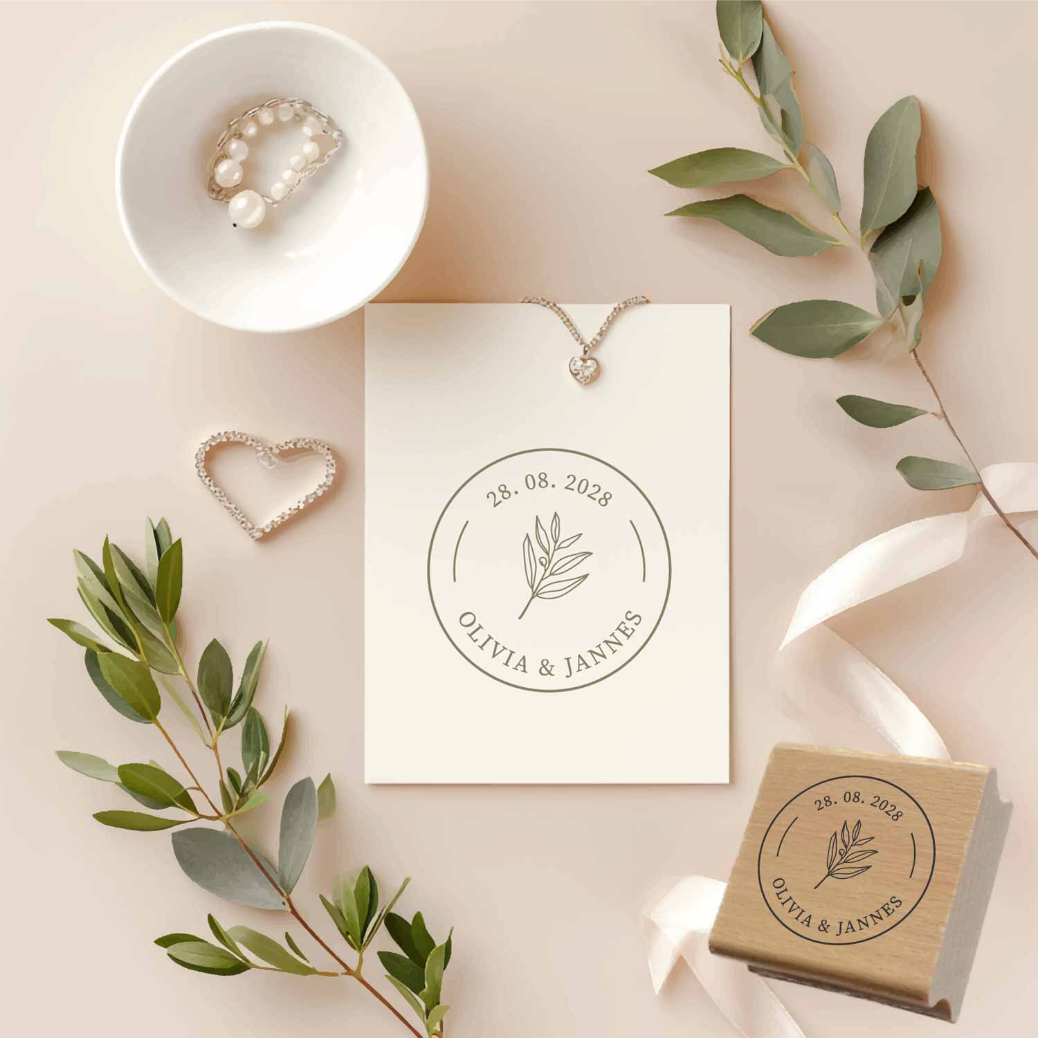 Personalisierter Hochzeits-STEMPEL "Olivia"