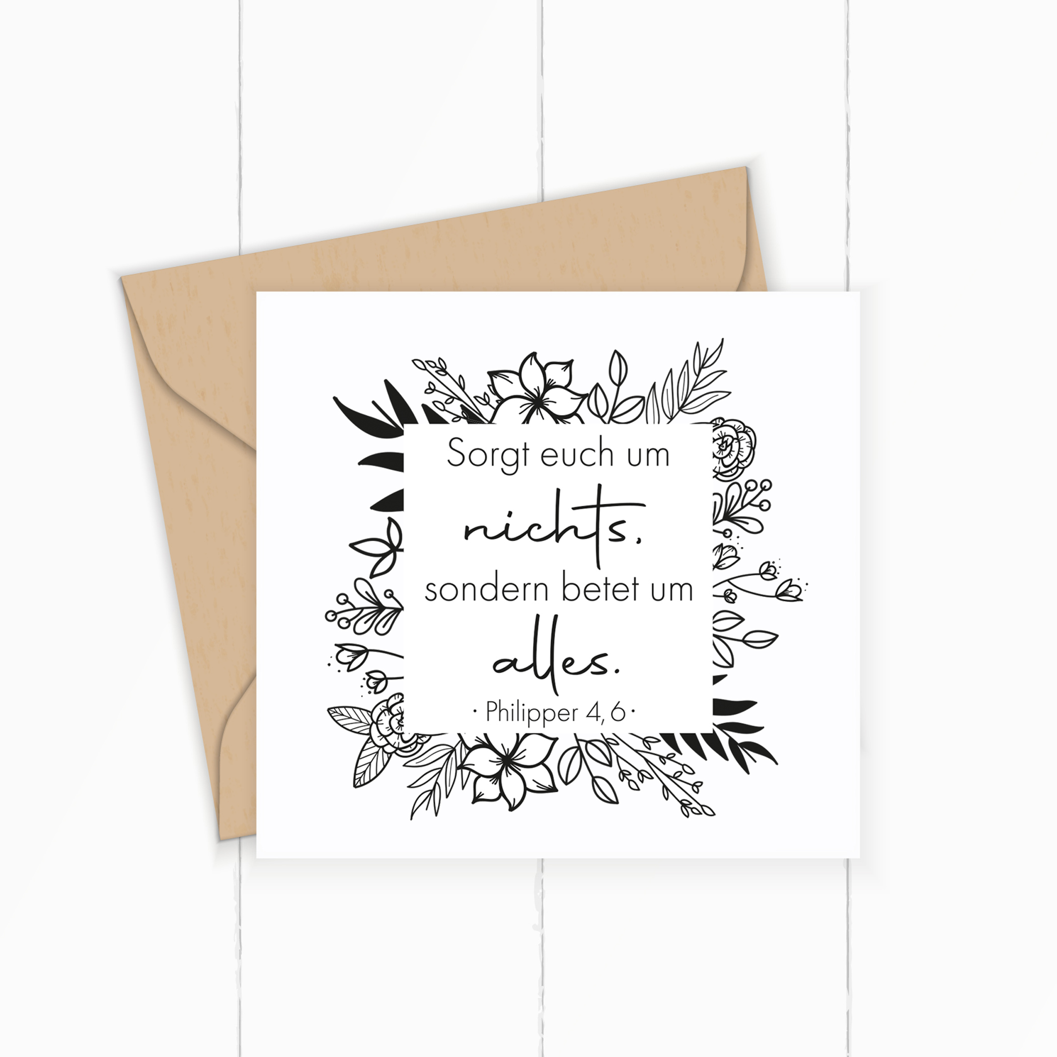 Bibelversstempel Sorgt euch um nichts - Philipper 4,6