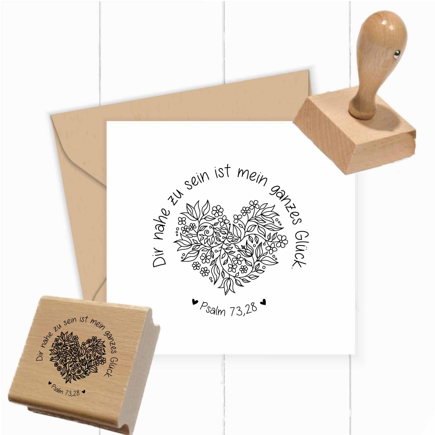 Bibelversstempel - Dir nahe zu sein ist mein ganzes Glück. Psalm 73,28