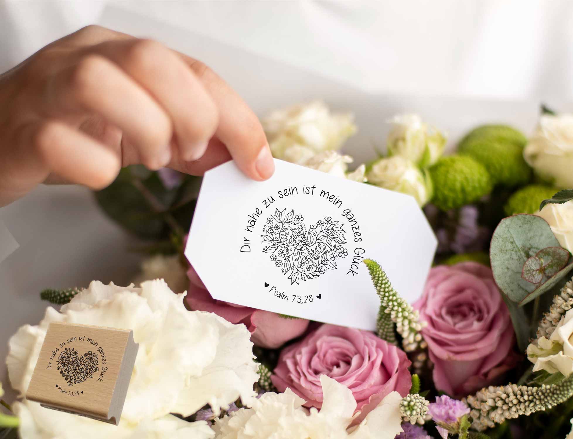 Bibelversstempel - Dir nahe zu sein ist mein ganzes Glück. Psalm 73,28