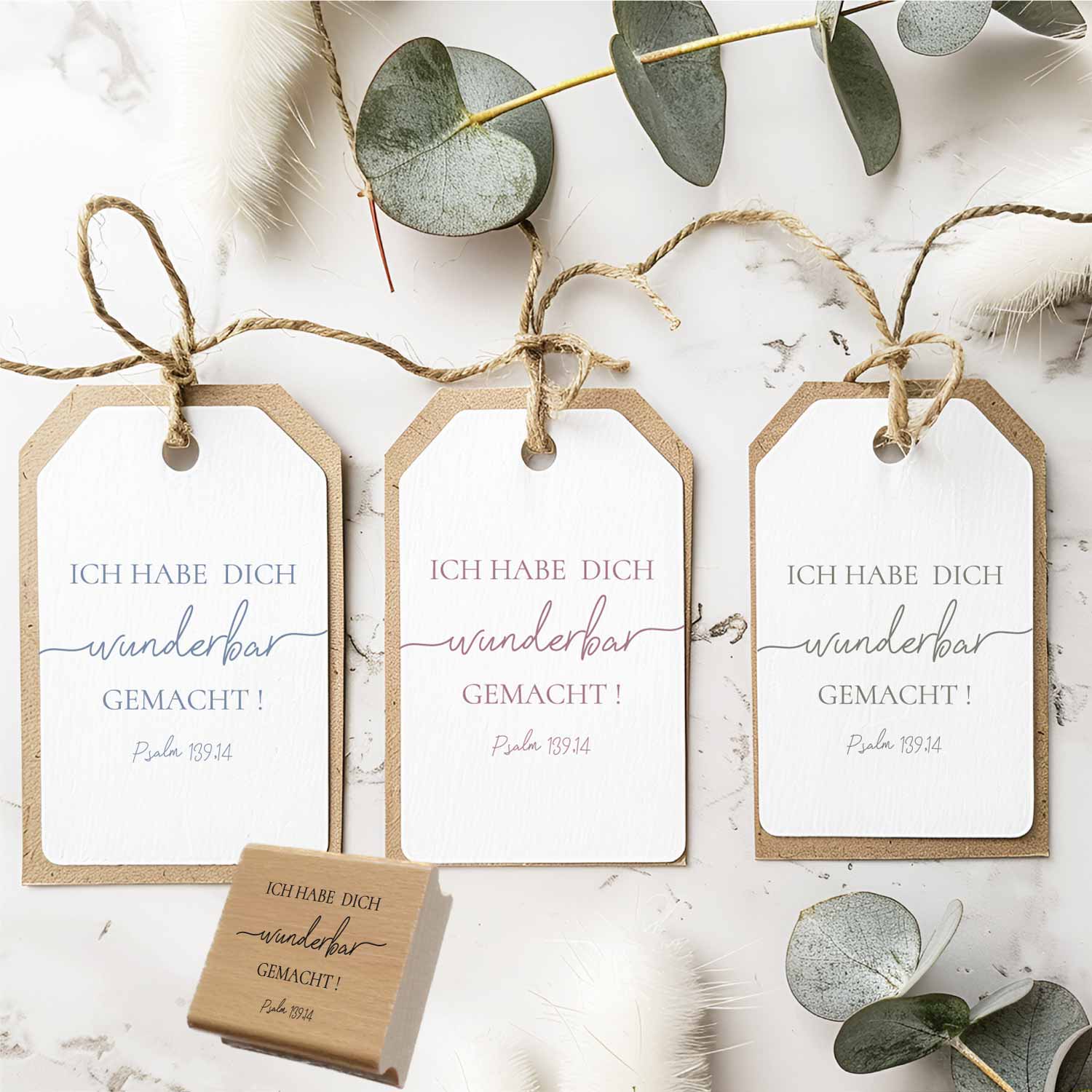 Bibelversstempel - Ich habe dich wunderbar gemacht! Psalm 139,14