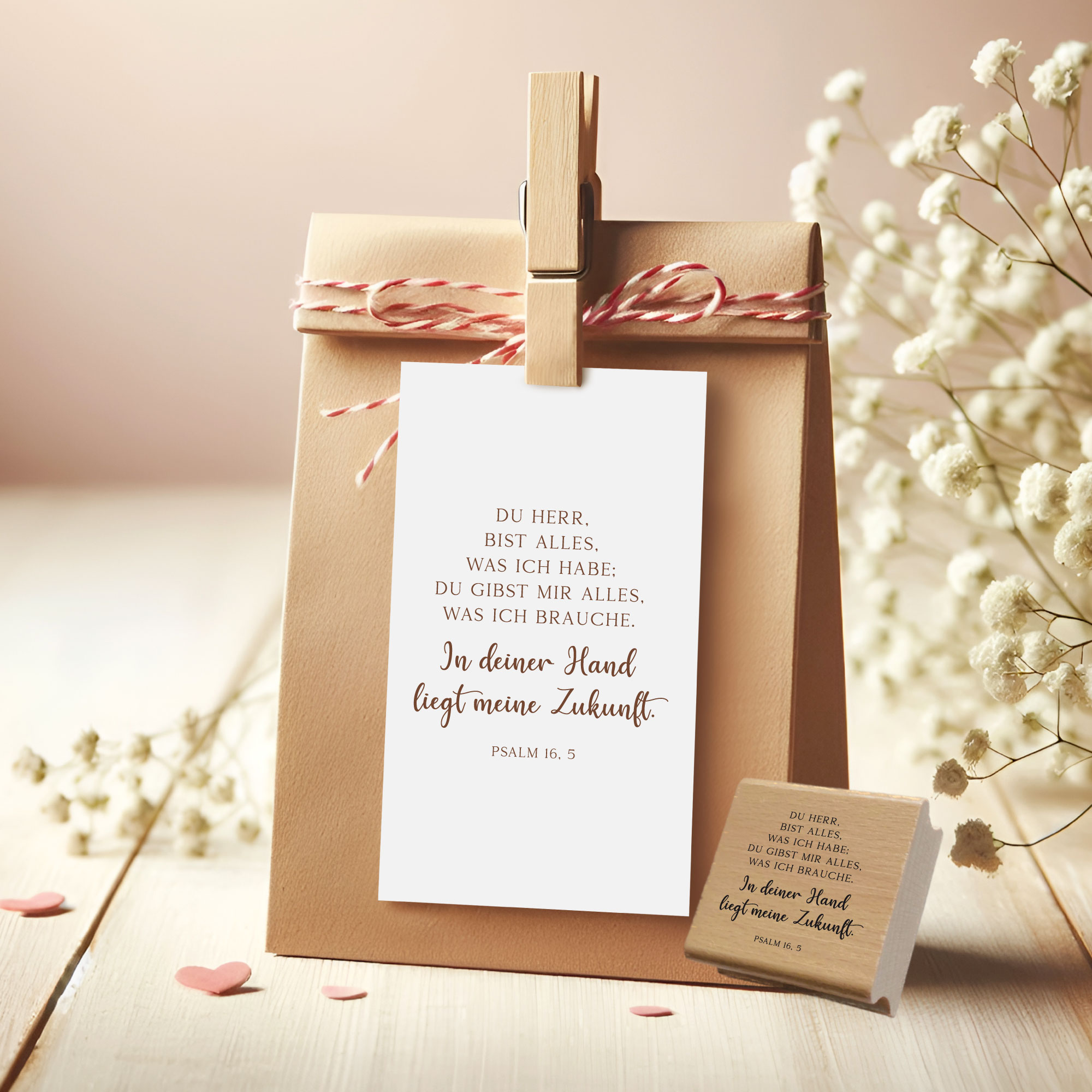 Bibelvers Segensstempel Psalm 16,5 „Du Herr, bist alles, was ich habe“ Vertrauen & Hoffnung