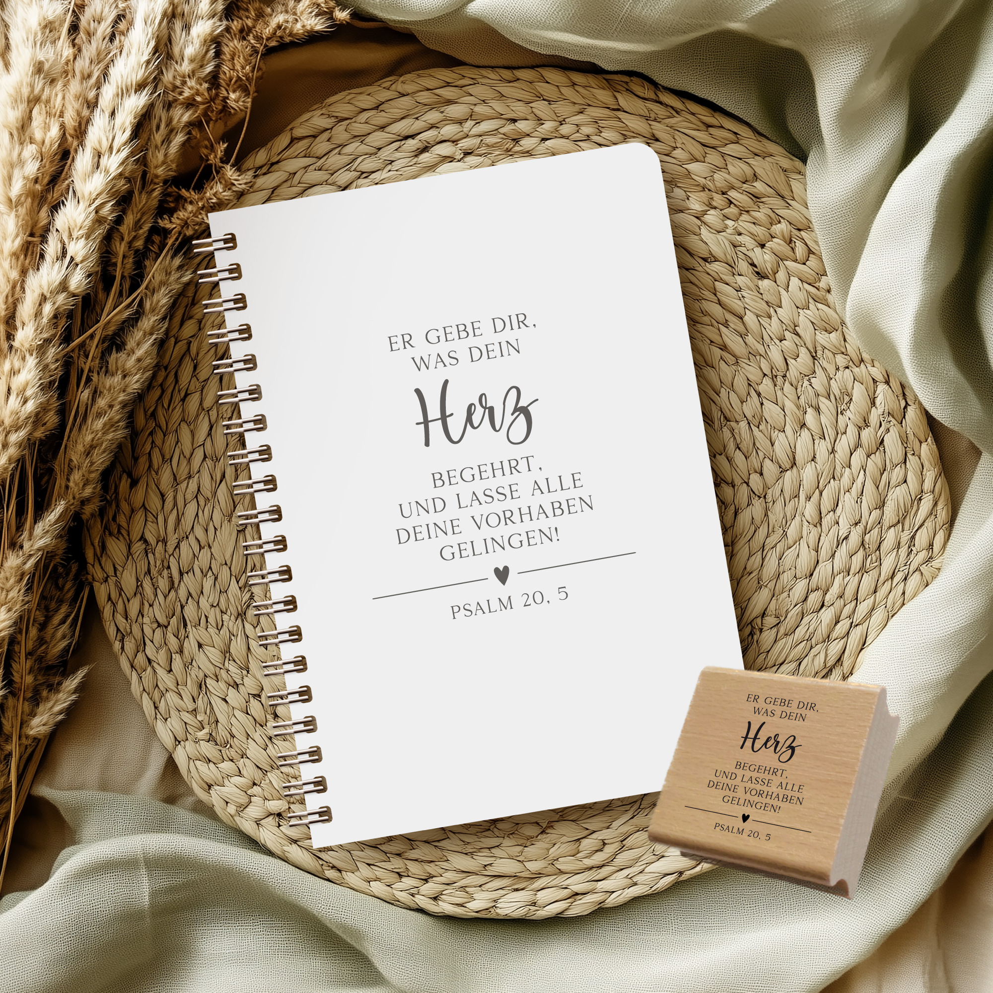 Bibelvers Stempel „Er gebe dir, was dein Herz begehrt“ – Psalm 20,5