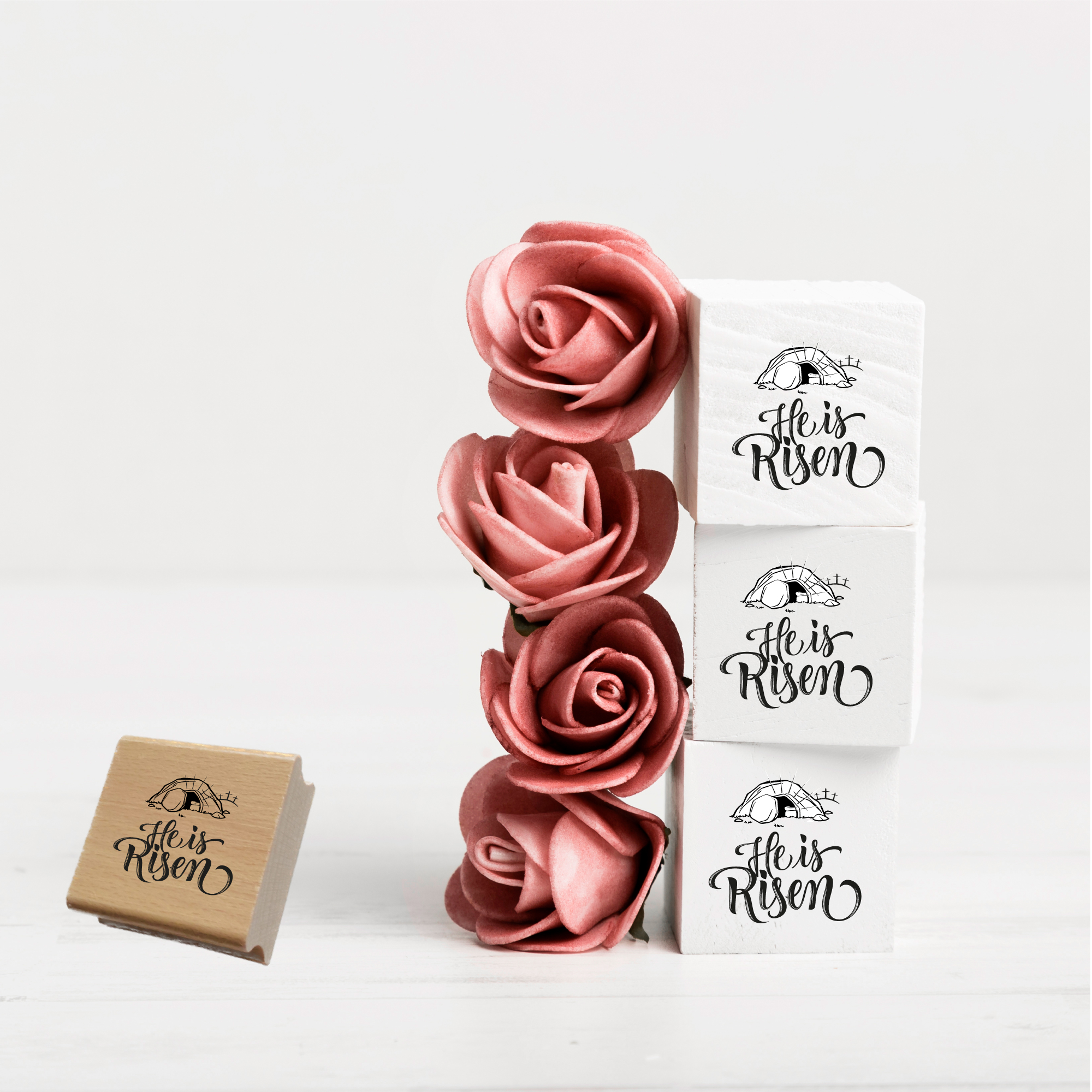 Oster-STEMPEL englisch "He is risen"