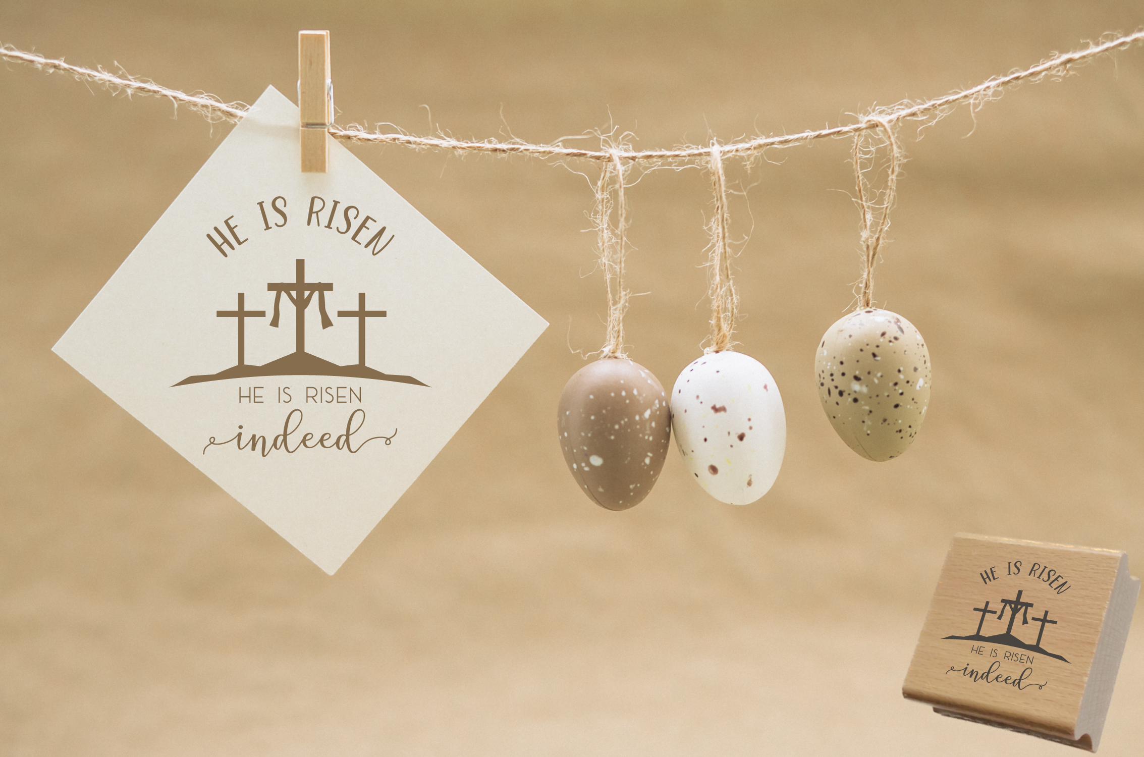 Oster-STEMPEL "He is risen - indeed"