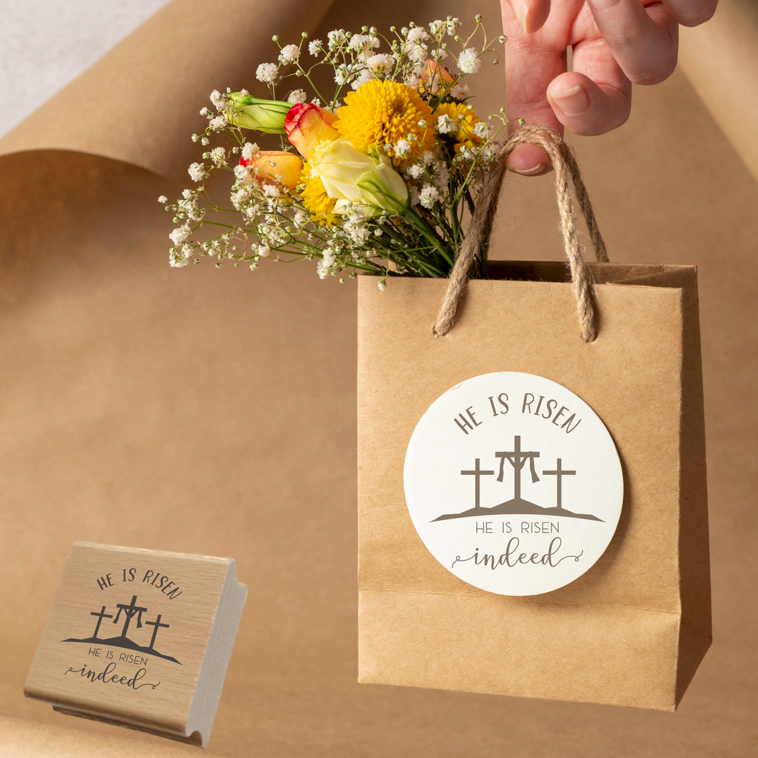 Oster-STEMPEL "He is risen - indeed"