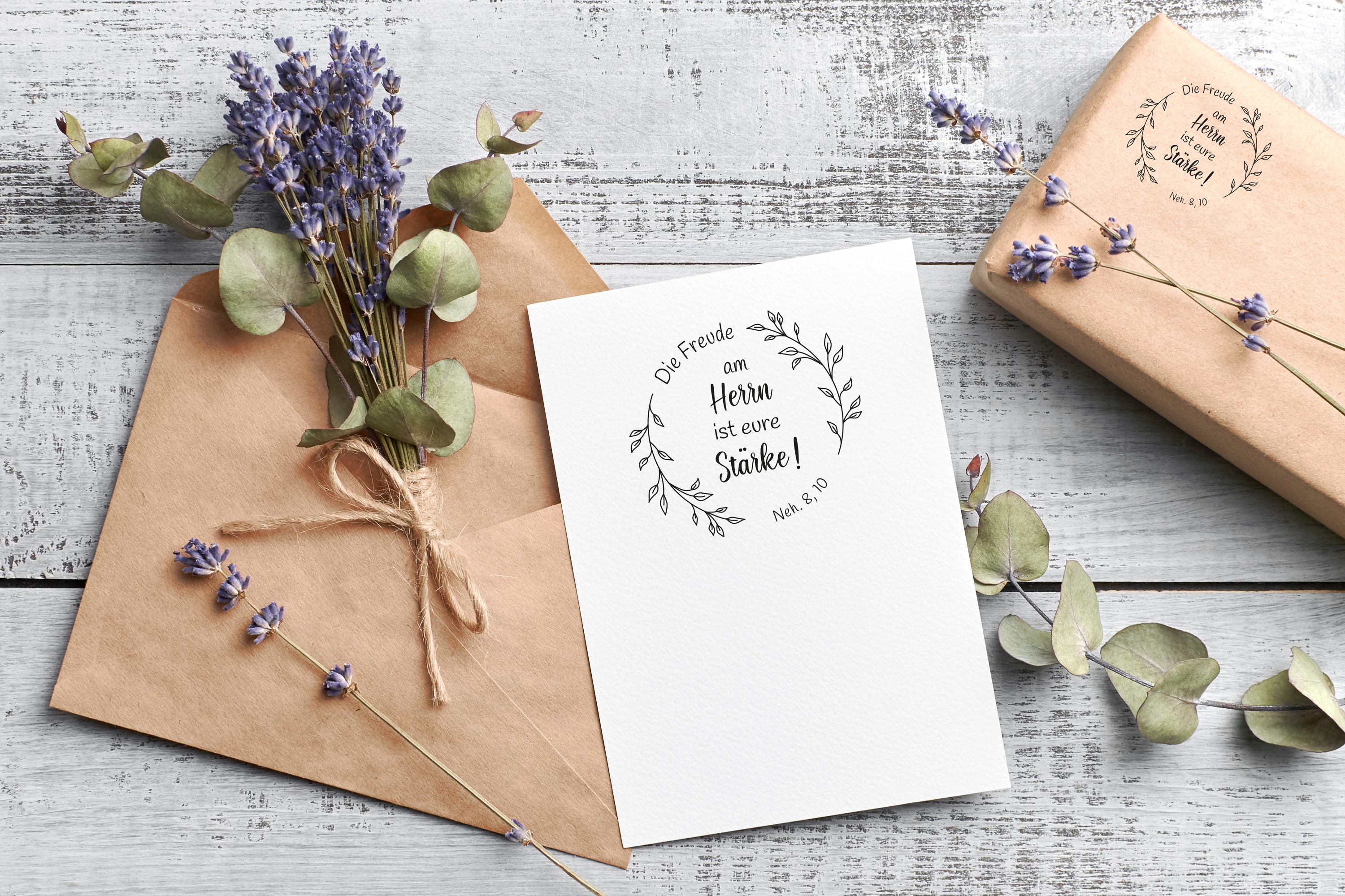 Bibelvers STEMPEL "Nehemia 8, 10 - Die Freude am Herrn ist eure Stärke"