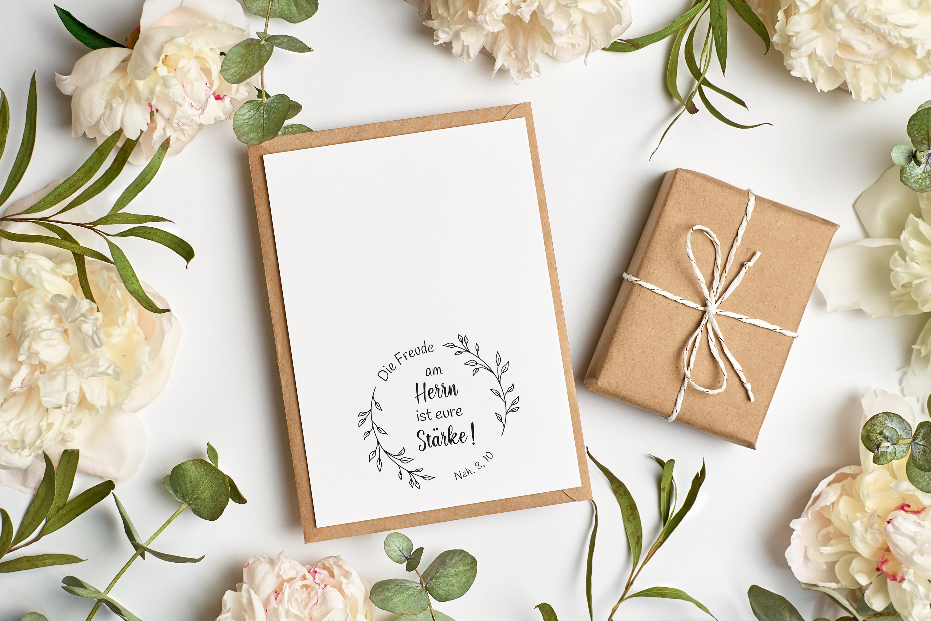 Bibelvers STEMPEL "Nehemia 8, 10 - Die Freude am Herrn ist eure Stärke"