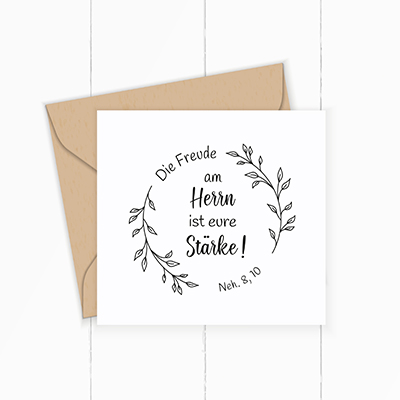 Bibelvers STEMPEL "Nehemia 8, 10 - Die Freude am Herrn ist eure Stärke" - ST0002