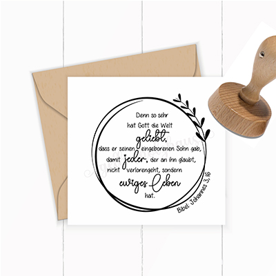 Bibelvers STEMPEL "Johannes 3, 16 - Denn so sehr hat Gott die Welt geliebt..." - ST0004