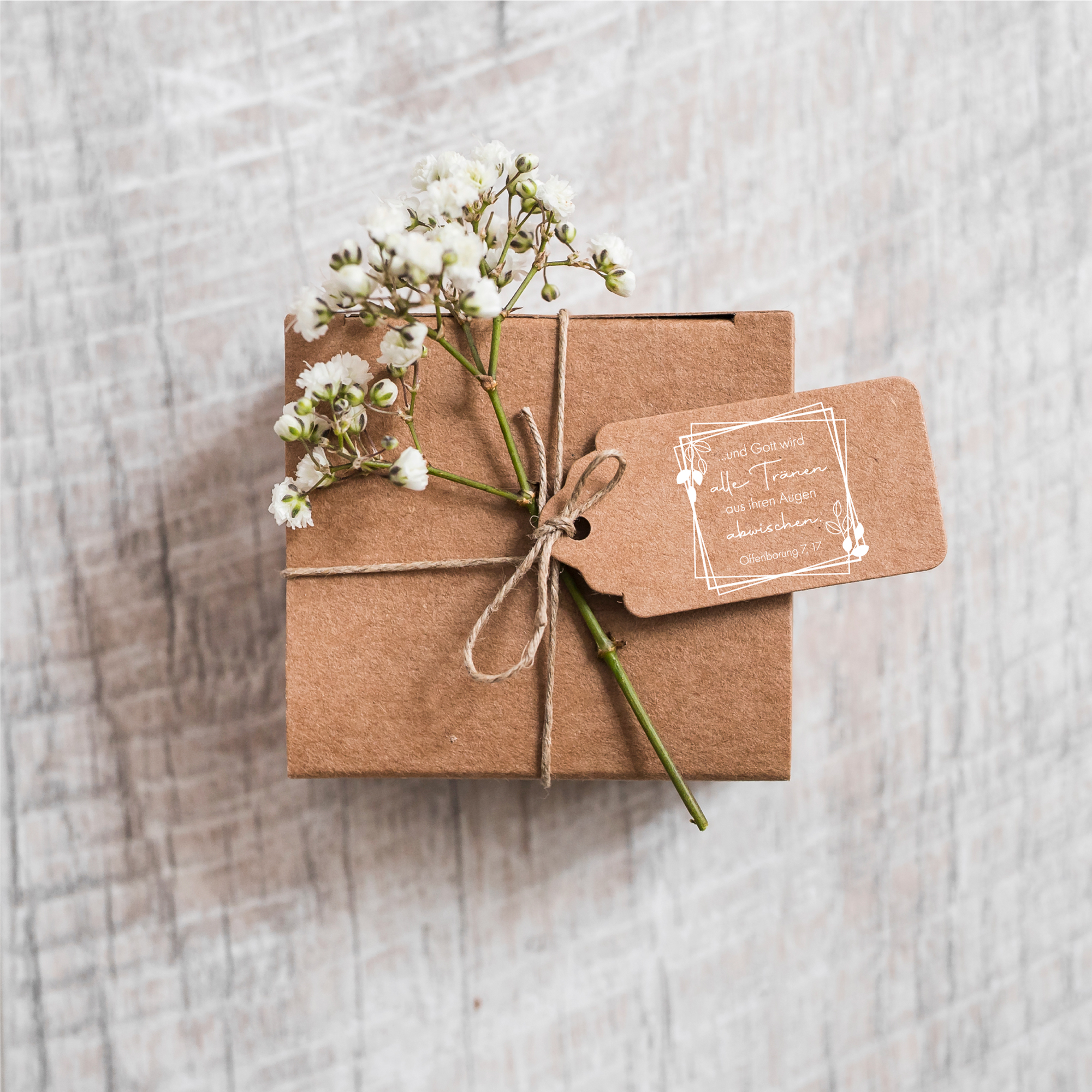 Bibelvers STEMPEL "Offenbarung 7, 17 - Gott wird alle Tränen aus ihren Augen abwischen"