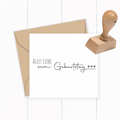 STEMPEL "Alles Liebe zum Geburtstag" mit Herzchen - ST0017