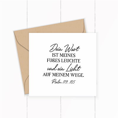 Bibelvers STEMPEL "Psalm 119, 105 - Dein Wort ist meines Fußes Leuchte" - ST0024