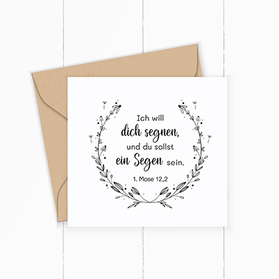 Bibelvers STEMPEL Pusteblume "1.Mose 12, 2 - Ich will dich segnen" - ST0027